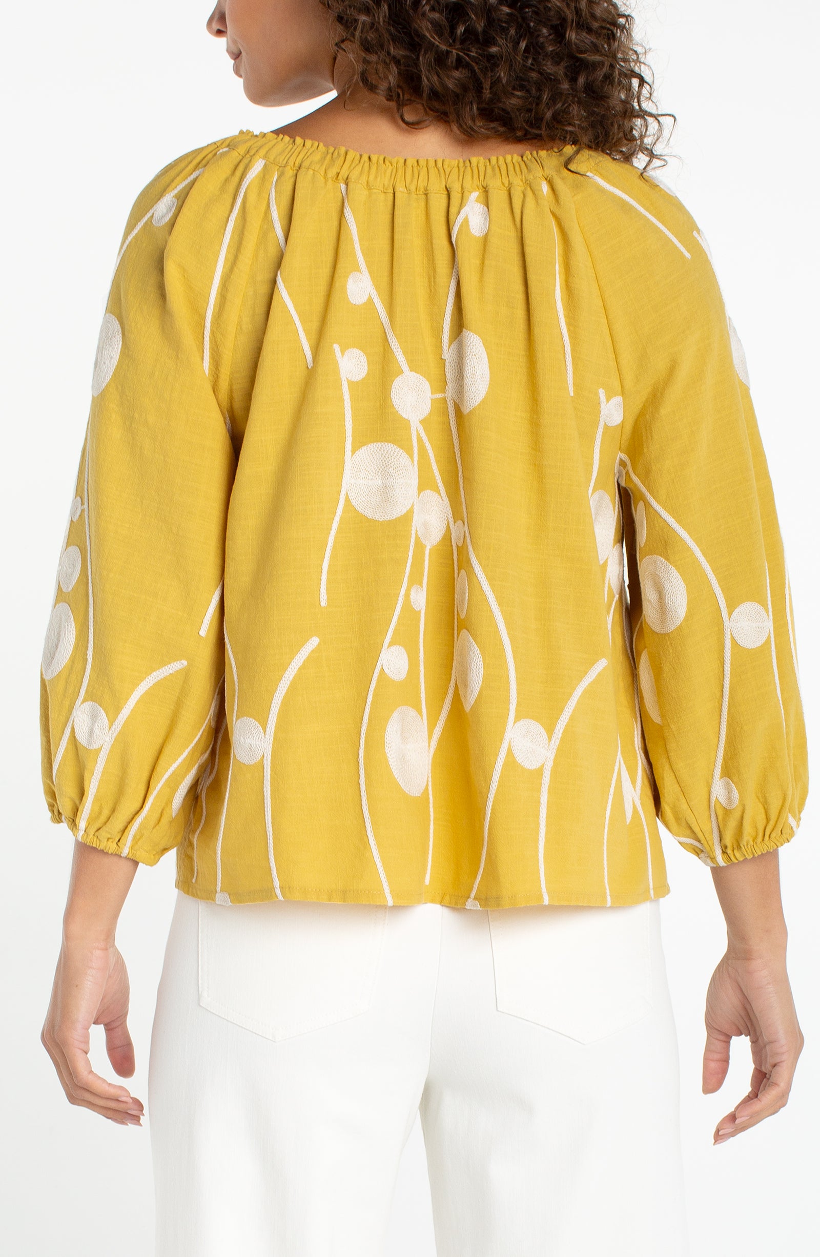 LPLA Yellow Embroidered Top. LARGE