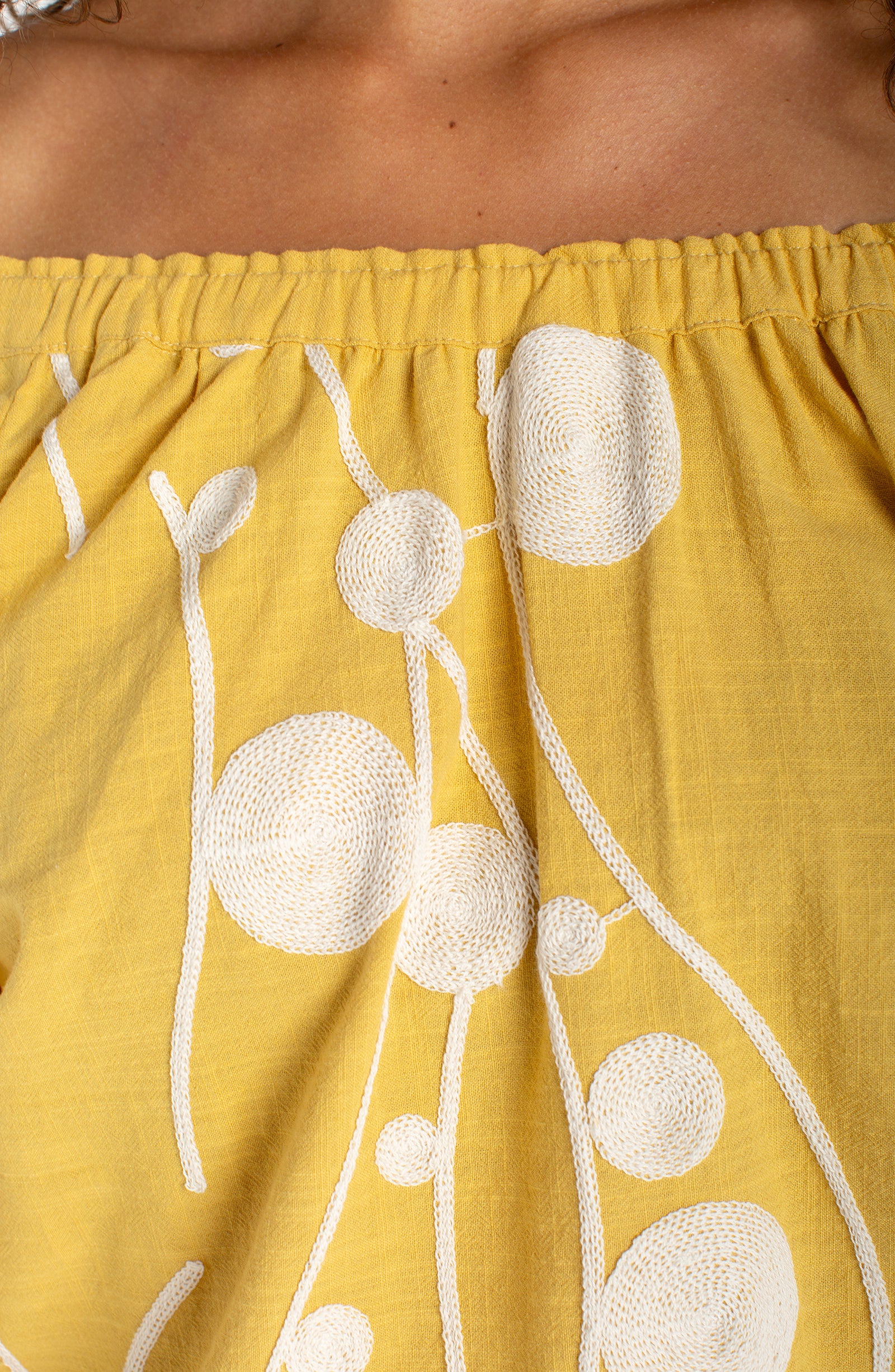 LPLA Yellow Embroidered Top. LARGE