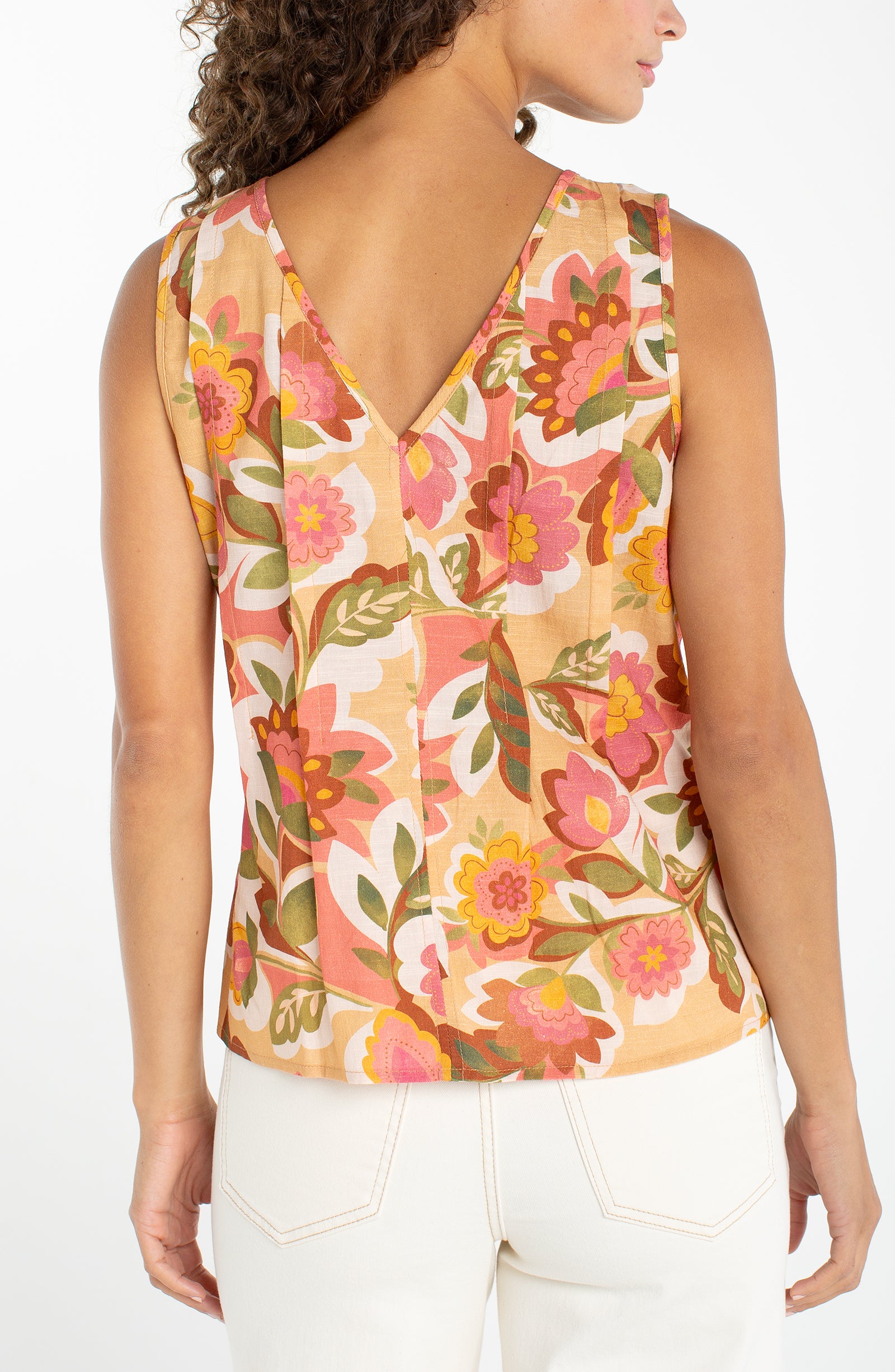 LPLA Tan Floral Top