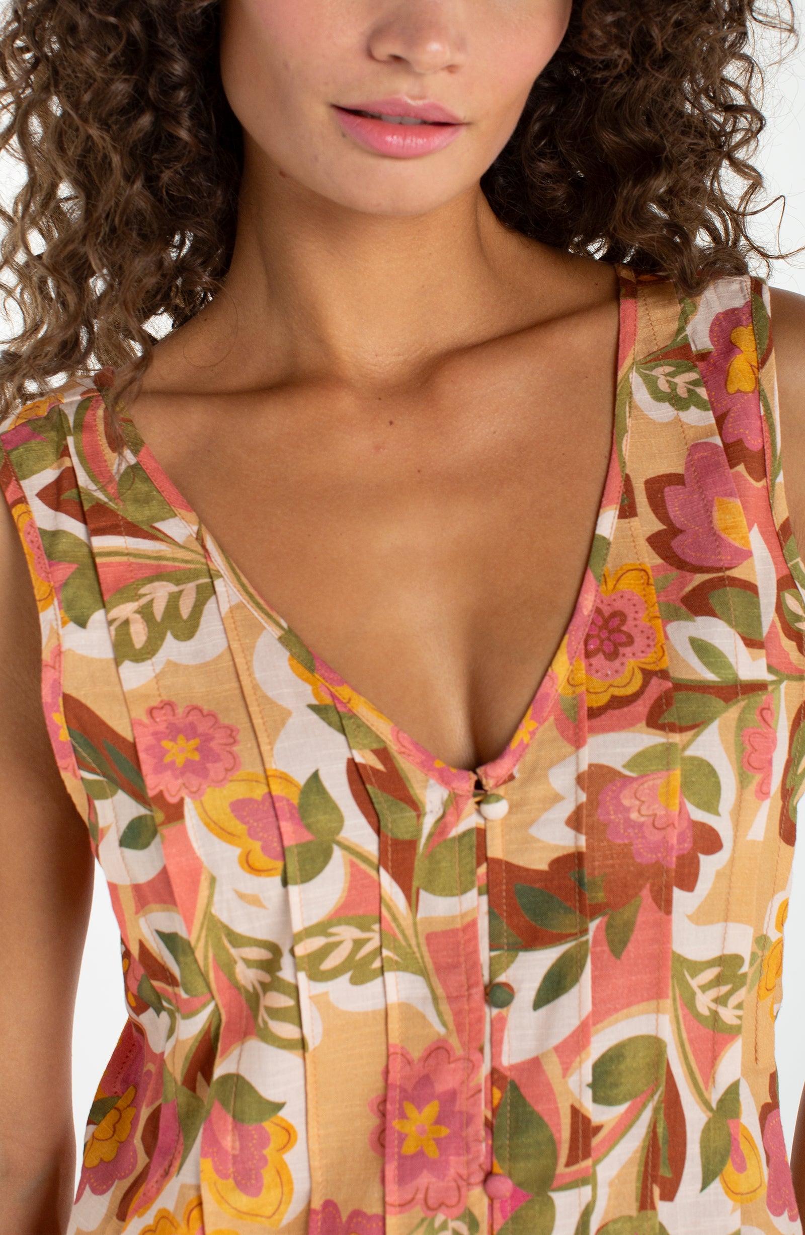 LPLA Tan Floral Top