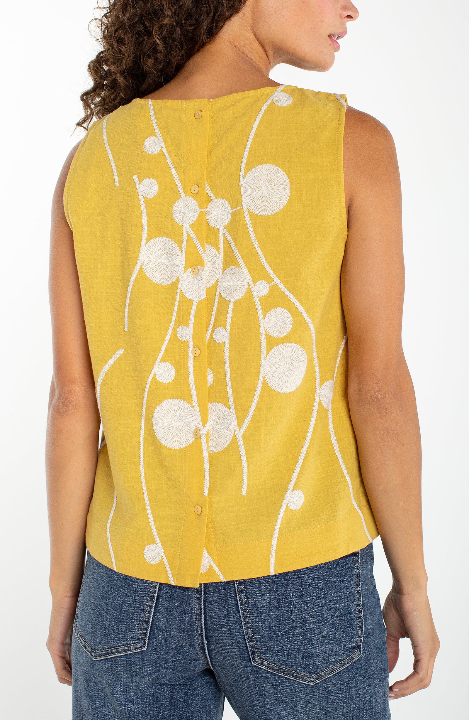 LPLA Sleeveless Button Back Top
