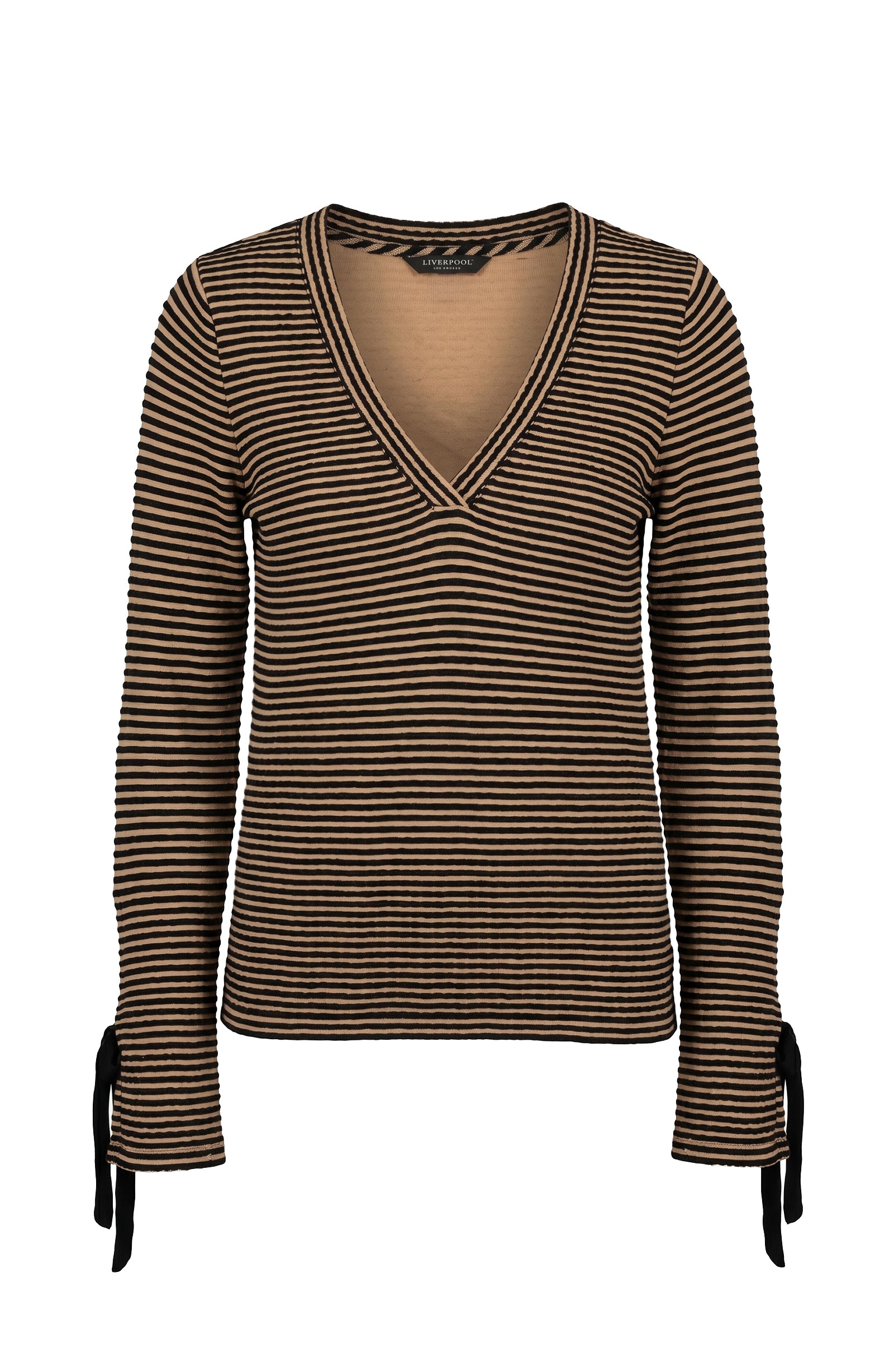 LPLA Tan & Black Stripe top