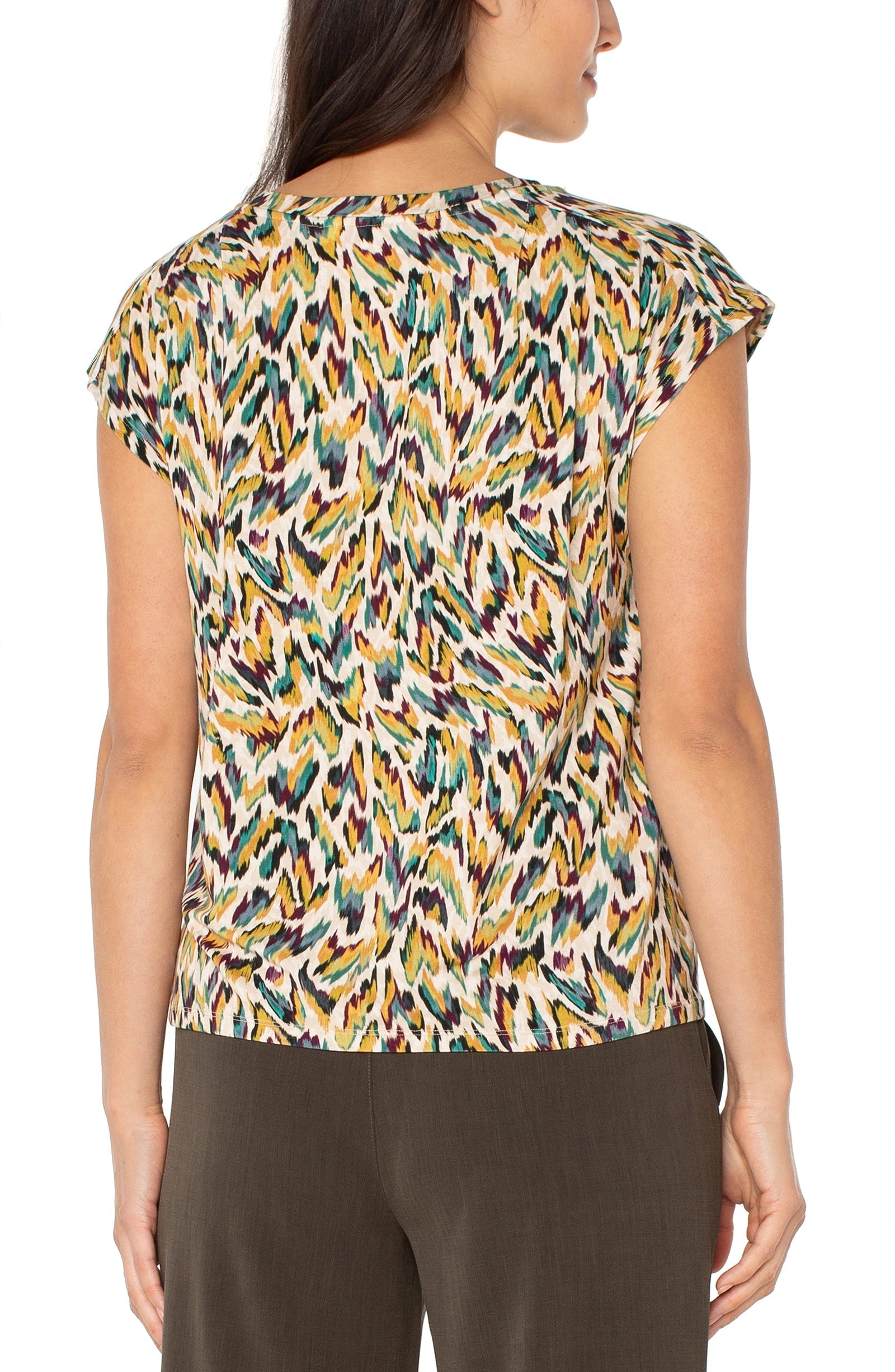LPLA Green Multi Animal Print Top