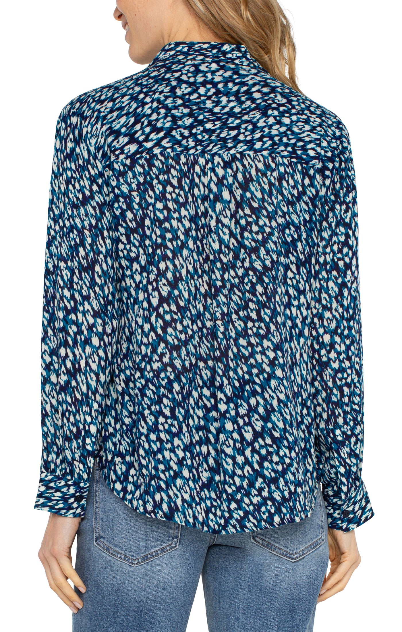 LPLA Blue Topaz Animal Print Blouse