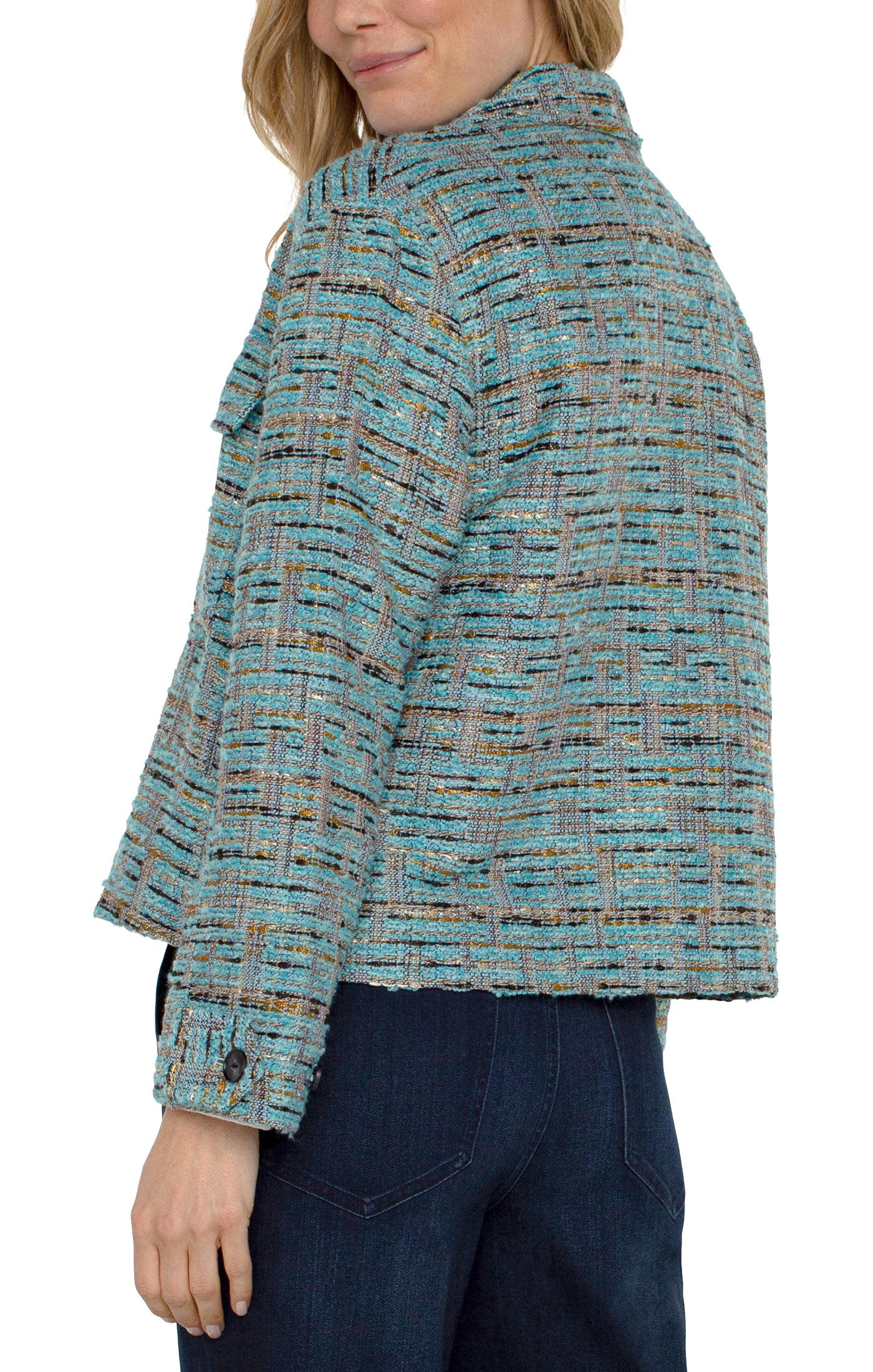 LPLA Ocean Boucle Boxy Shacket