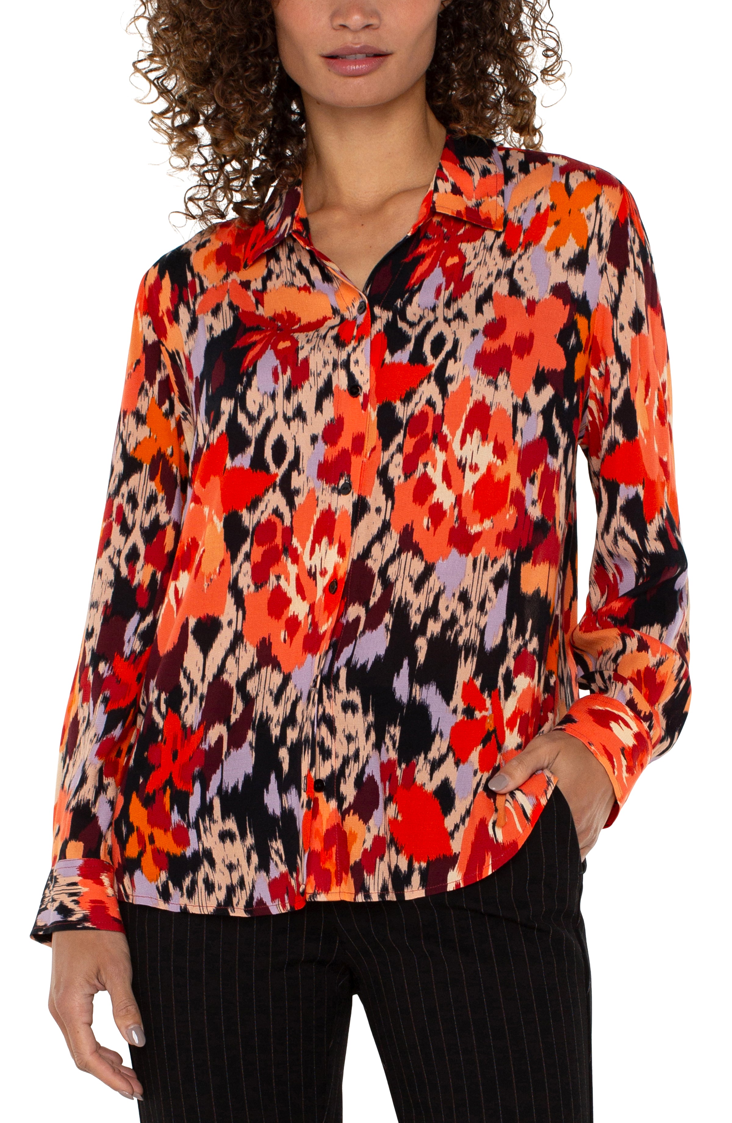 LPLA Burnt Orange Floral Blouse