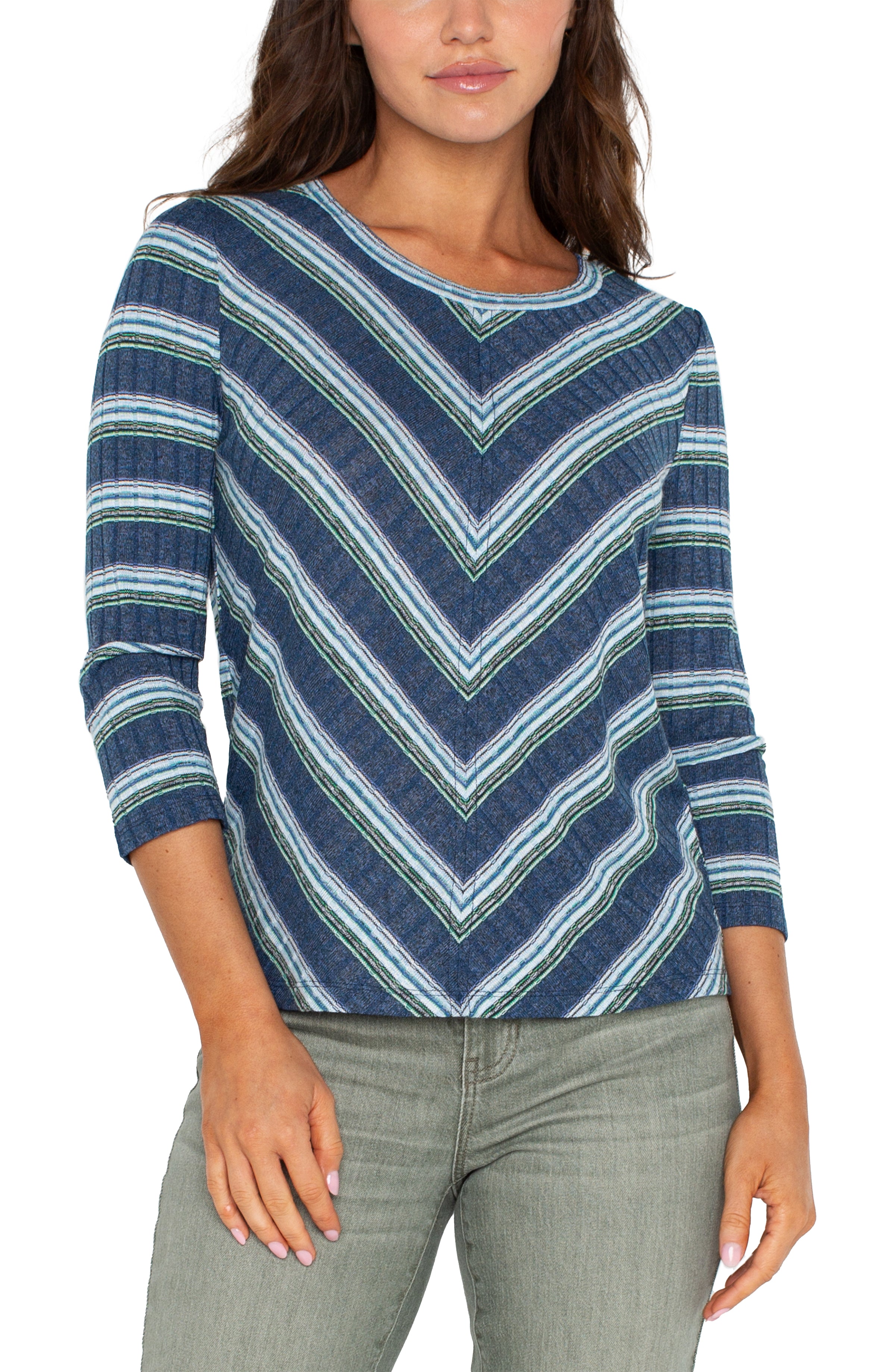 LPLA Miter Knit Top Multi Teal