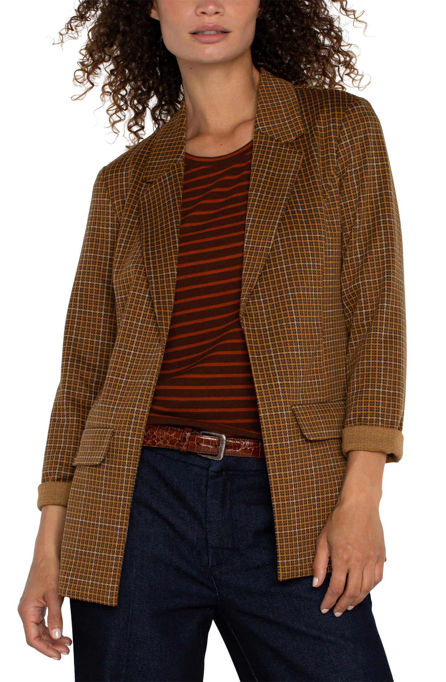 LPLA Jasper Brown Plaid Boyfriend Jacket