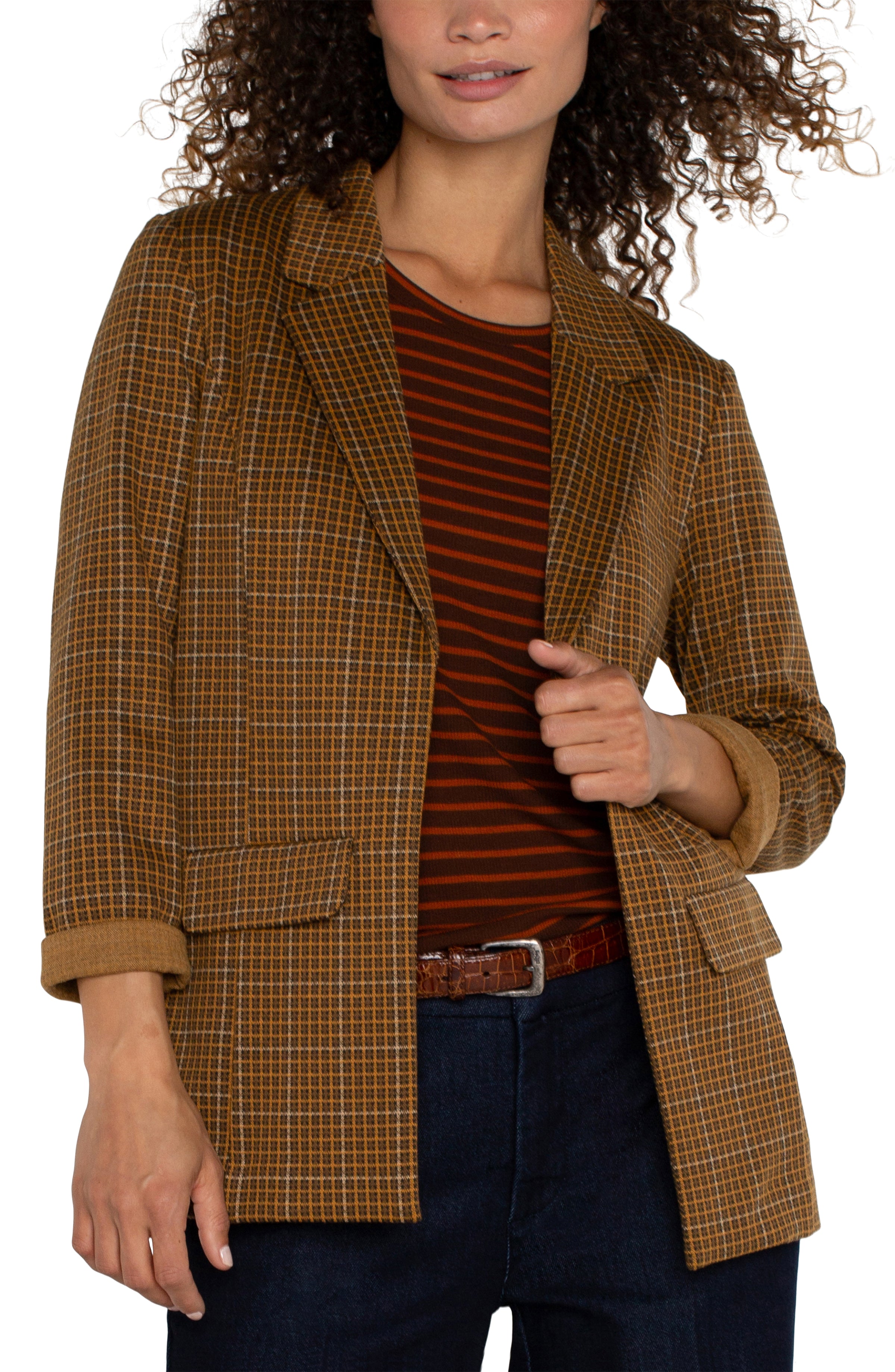 LPLA Jasper Brown Plaid Boyfriend Jacket