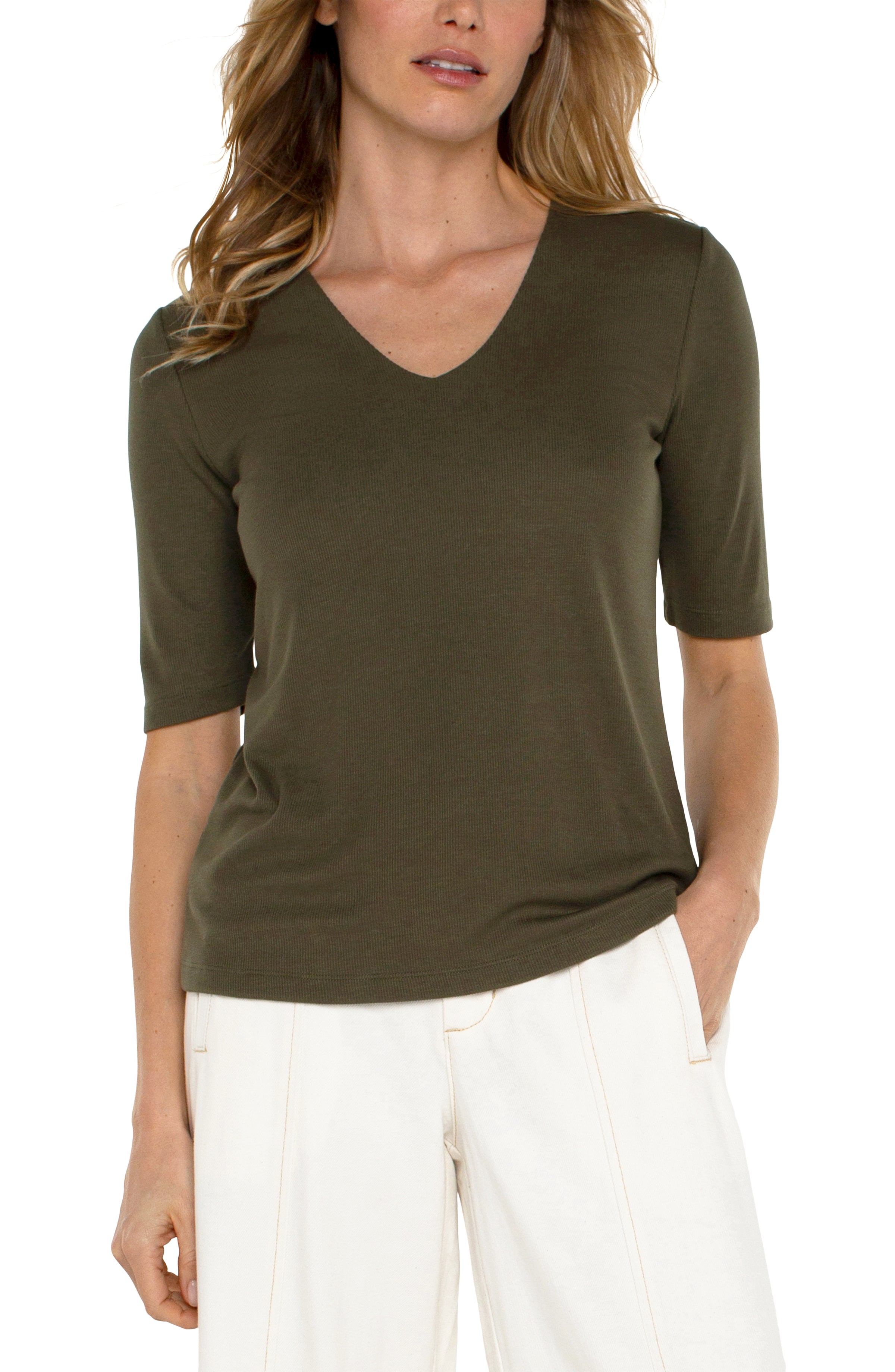 LPLA Double Layer V Neck Tee