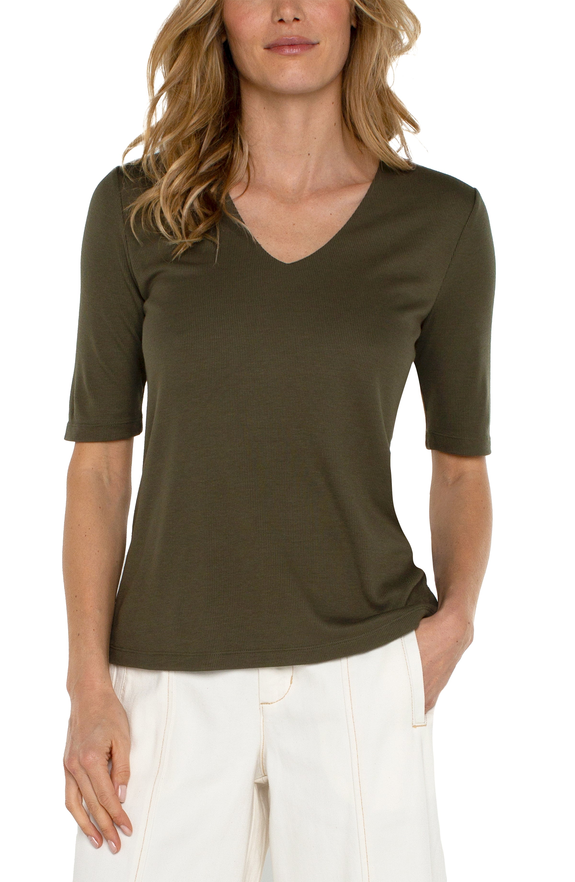 LPLA Double Layer V Neck Tee