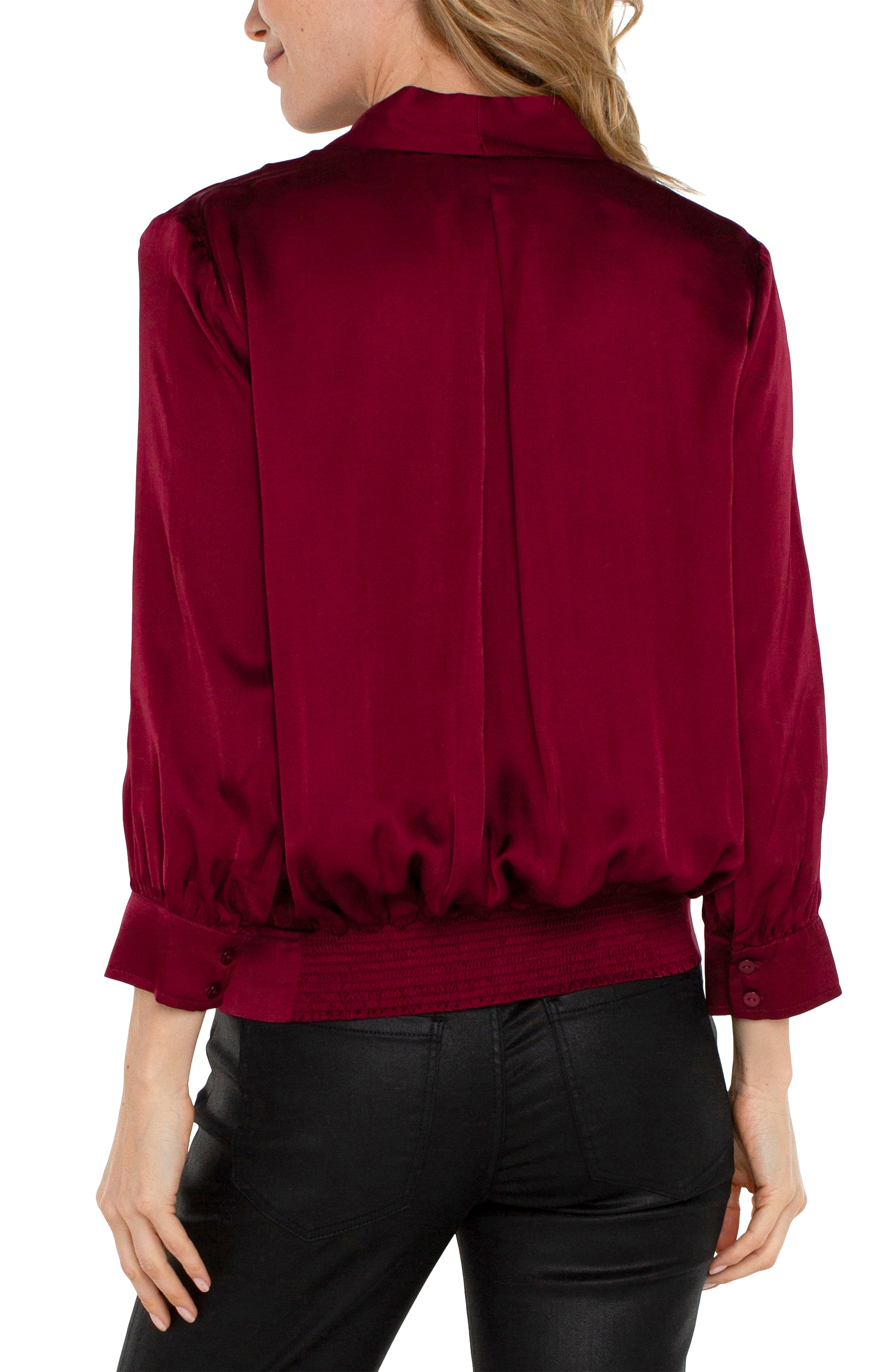 LPLA Pinot Noir Wrap Front Blouse