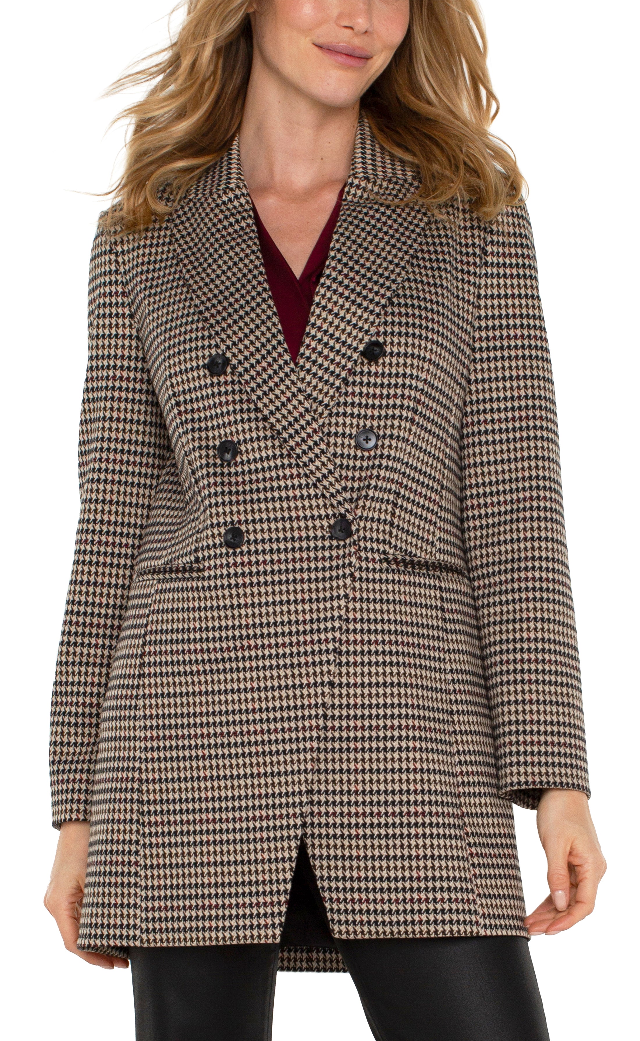 LPLA Double Breasted Houndstooth Jacket