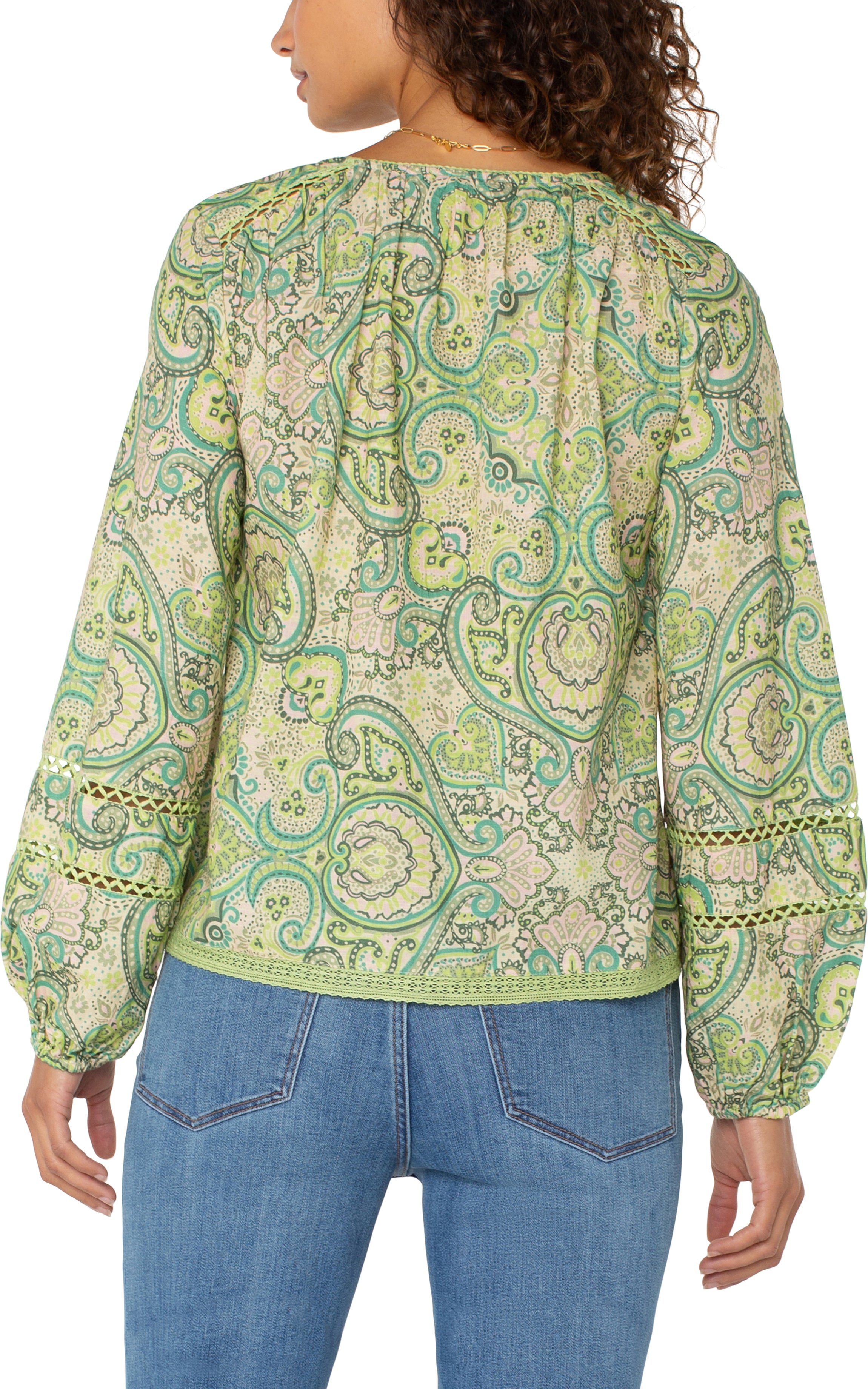 LPLA Green Paisley Blouse