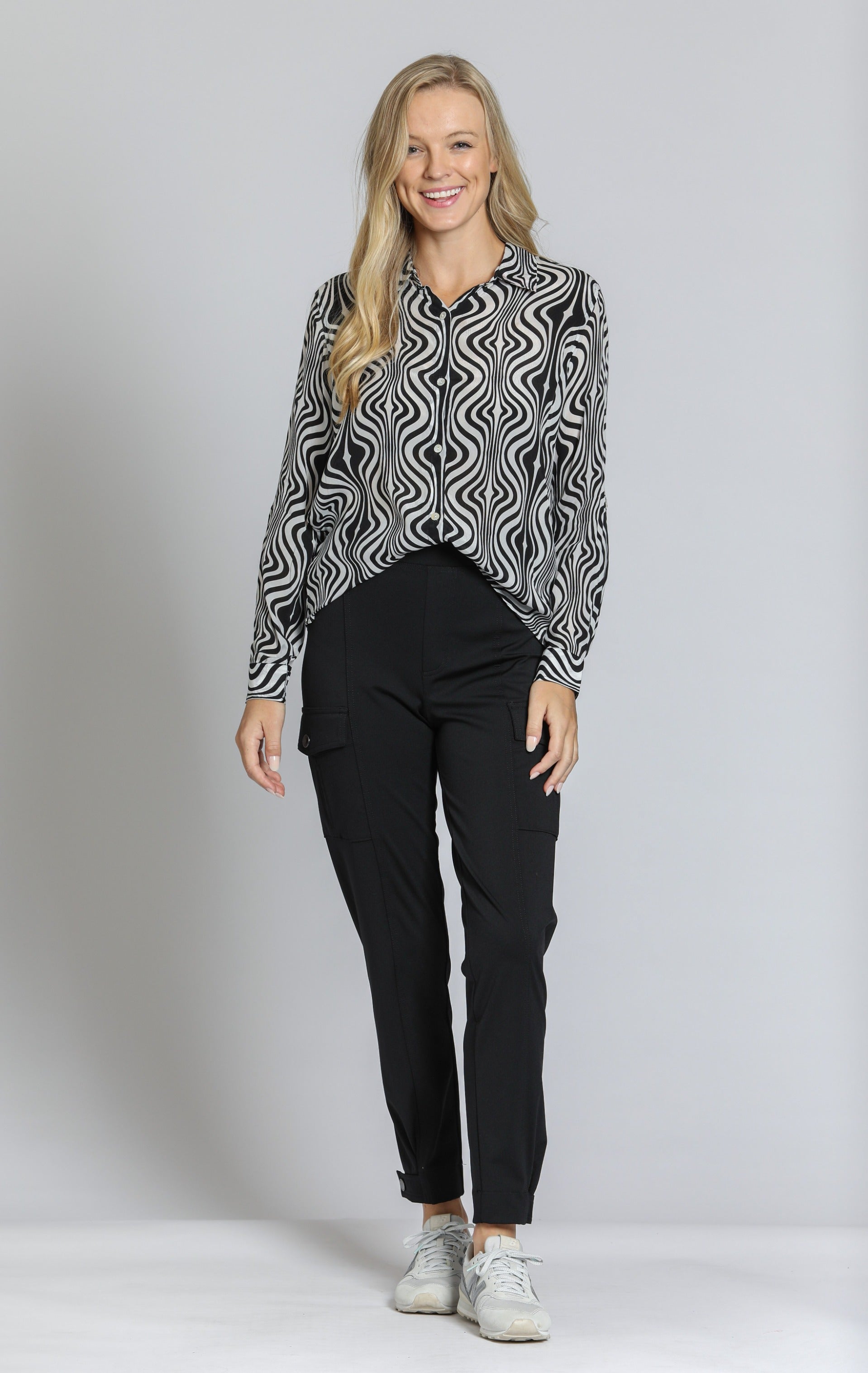 APNY Black & White Button Up