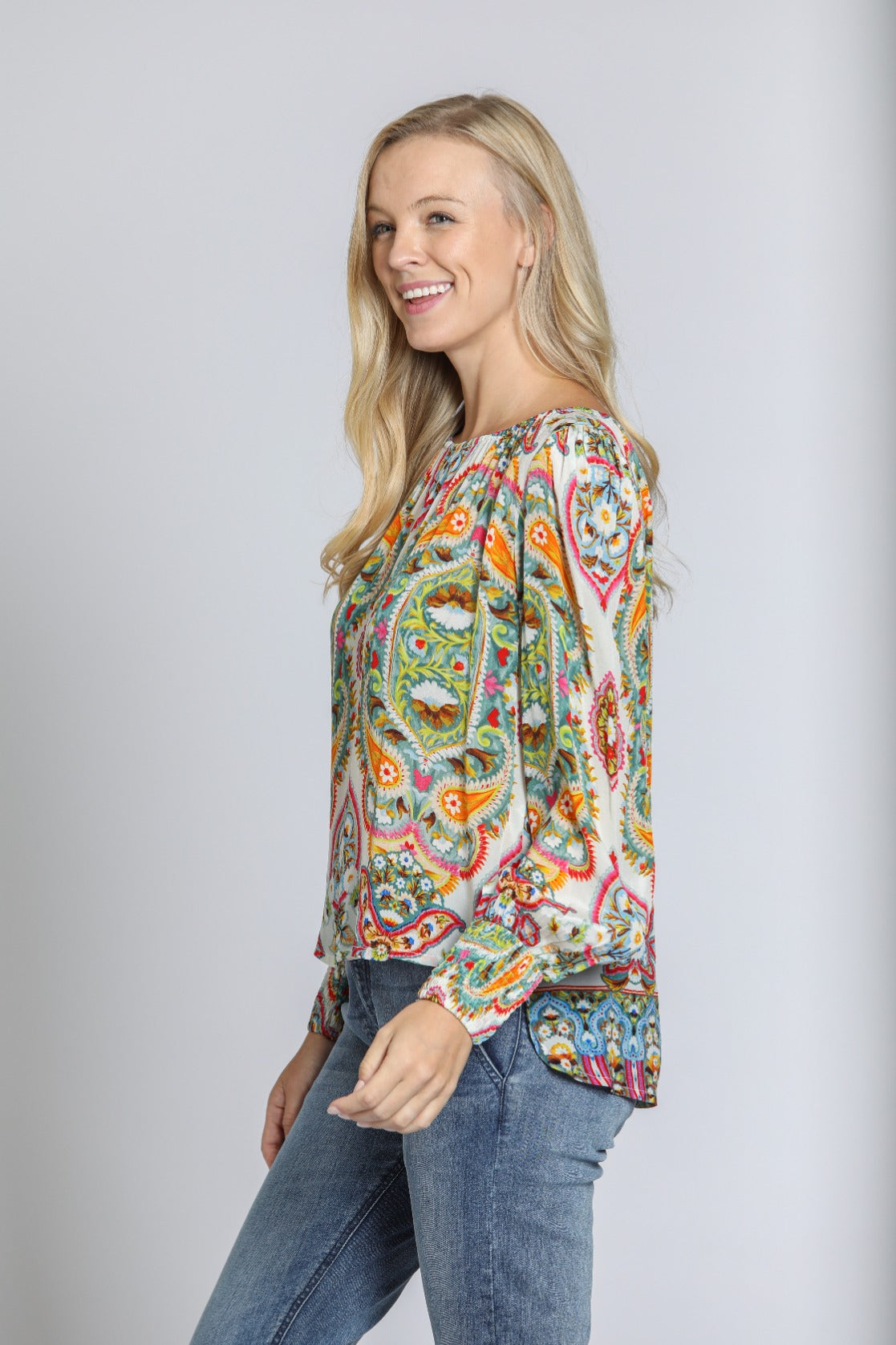 APNY Smocked Cuff Blouse