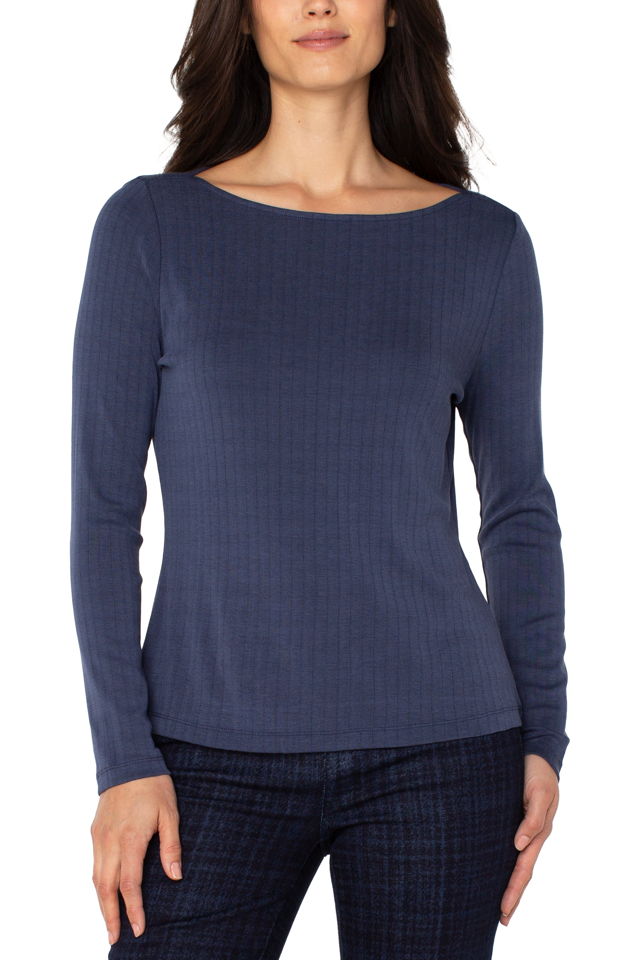 LPLA Long Sleeve Boatneck Knit Top
