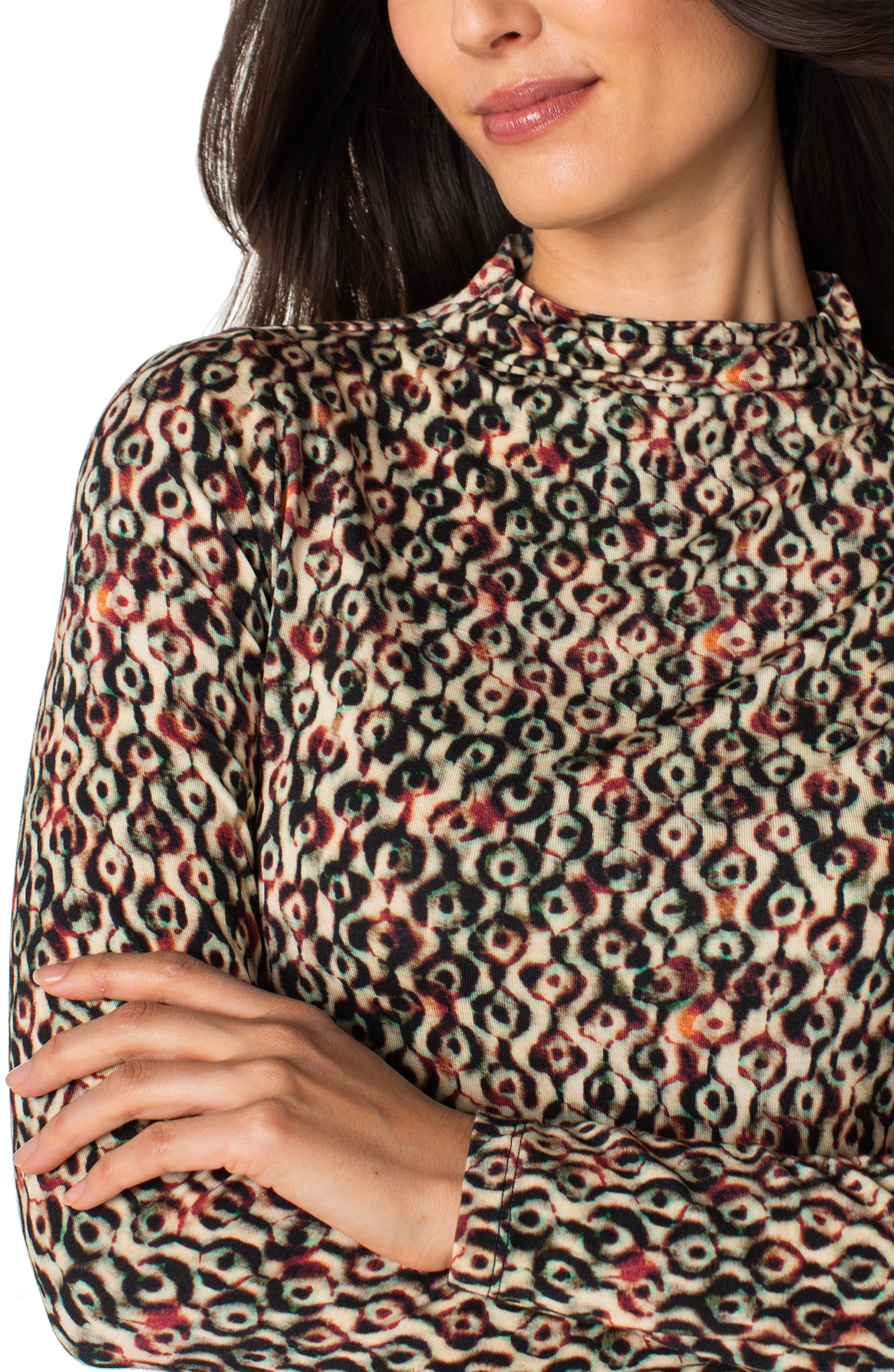 LPLA Ikat Geo Mock Neck