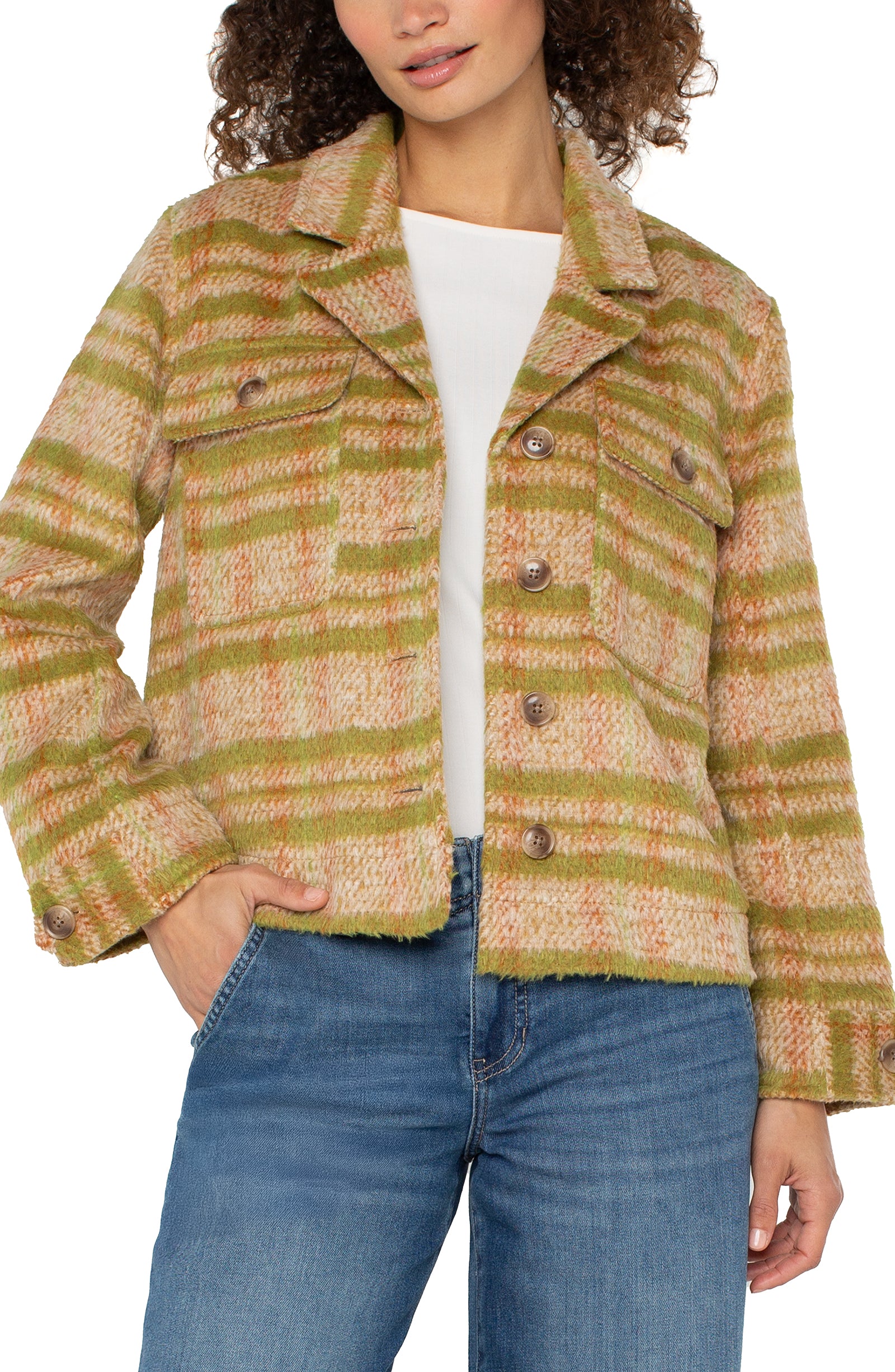 LPLA Boxy Blanket Plaid Shacket