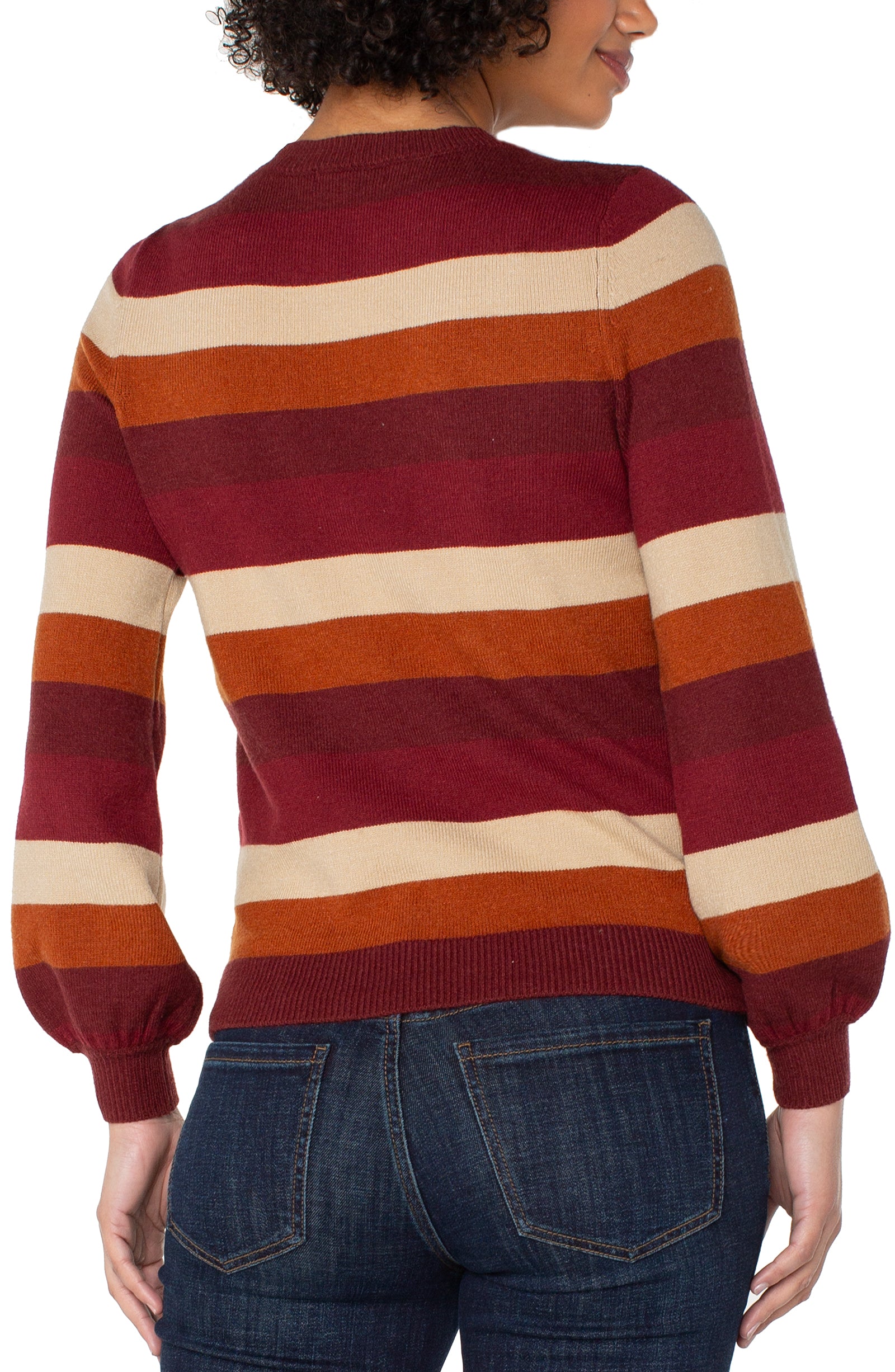 LPLA Burgundy Multi Stripe Sweater