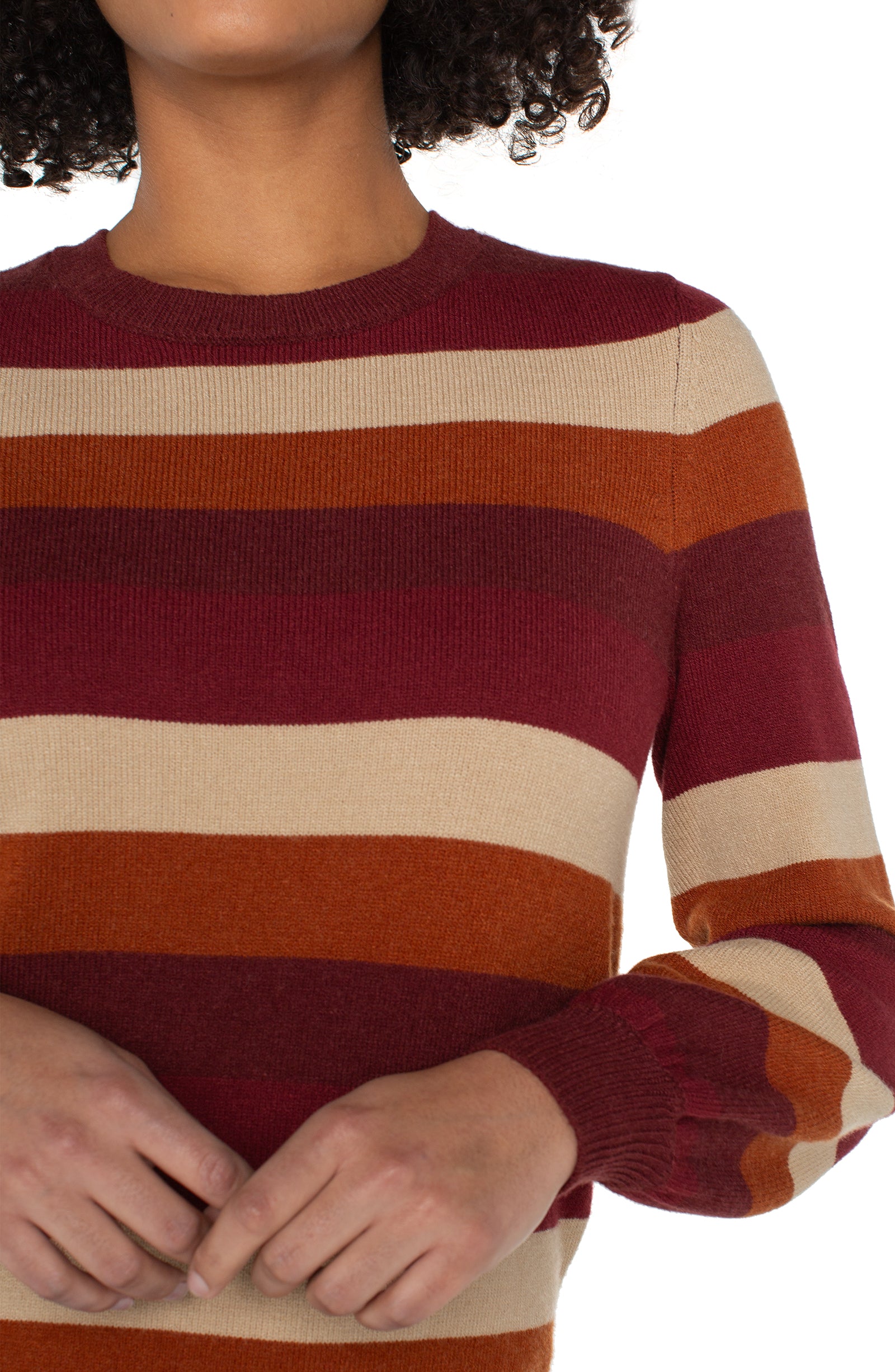 LPLA Burgundy Multi Stripe Sweater