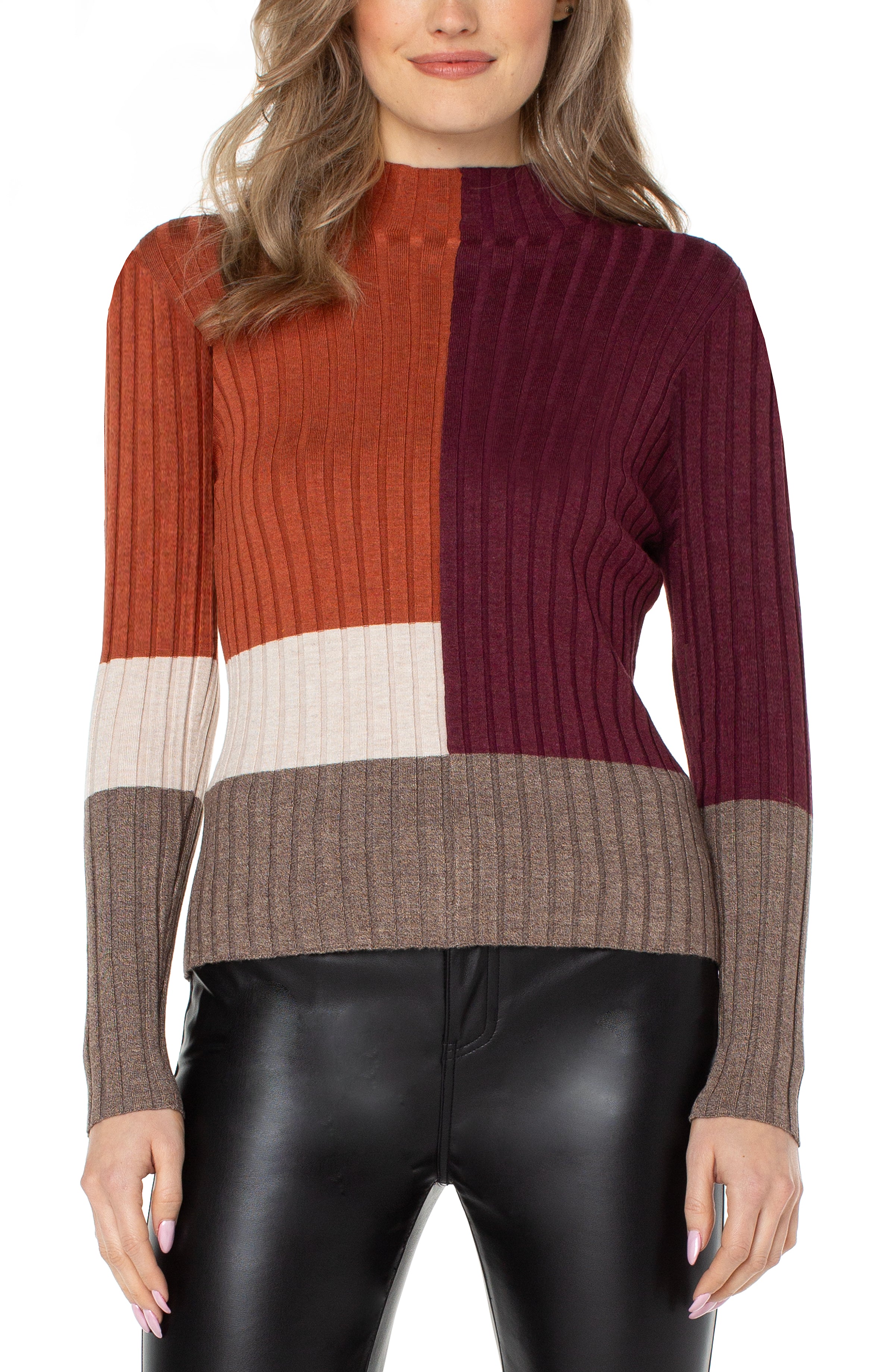 LPLA Colorblock Mockneck Sweater