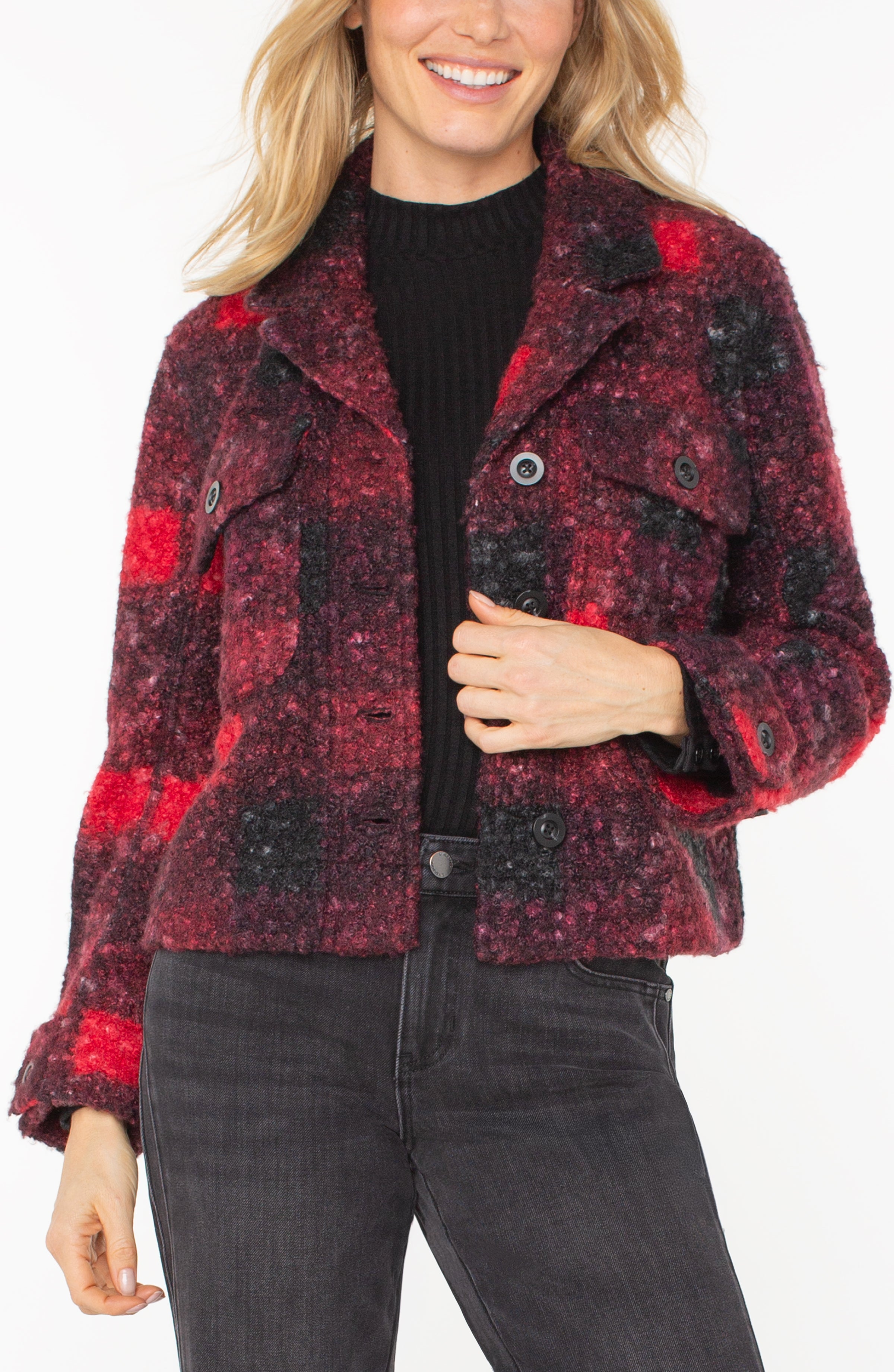 LPLA Red Plaid Boxy Shacket