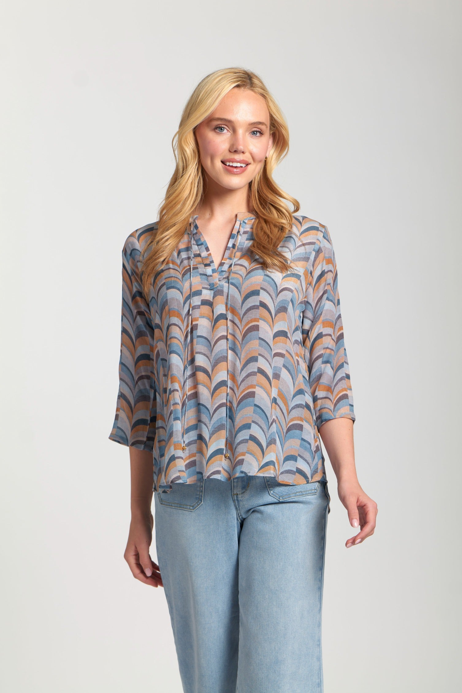 APNY Steel Blue Blouse