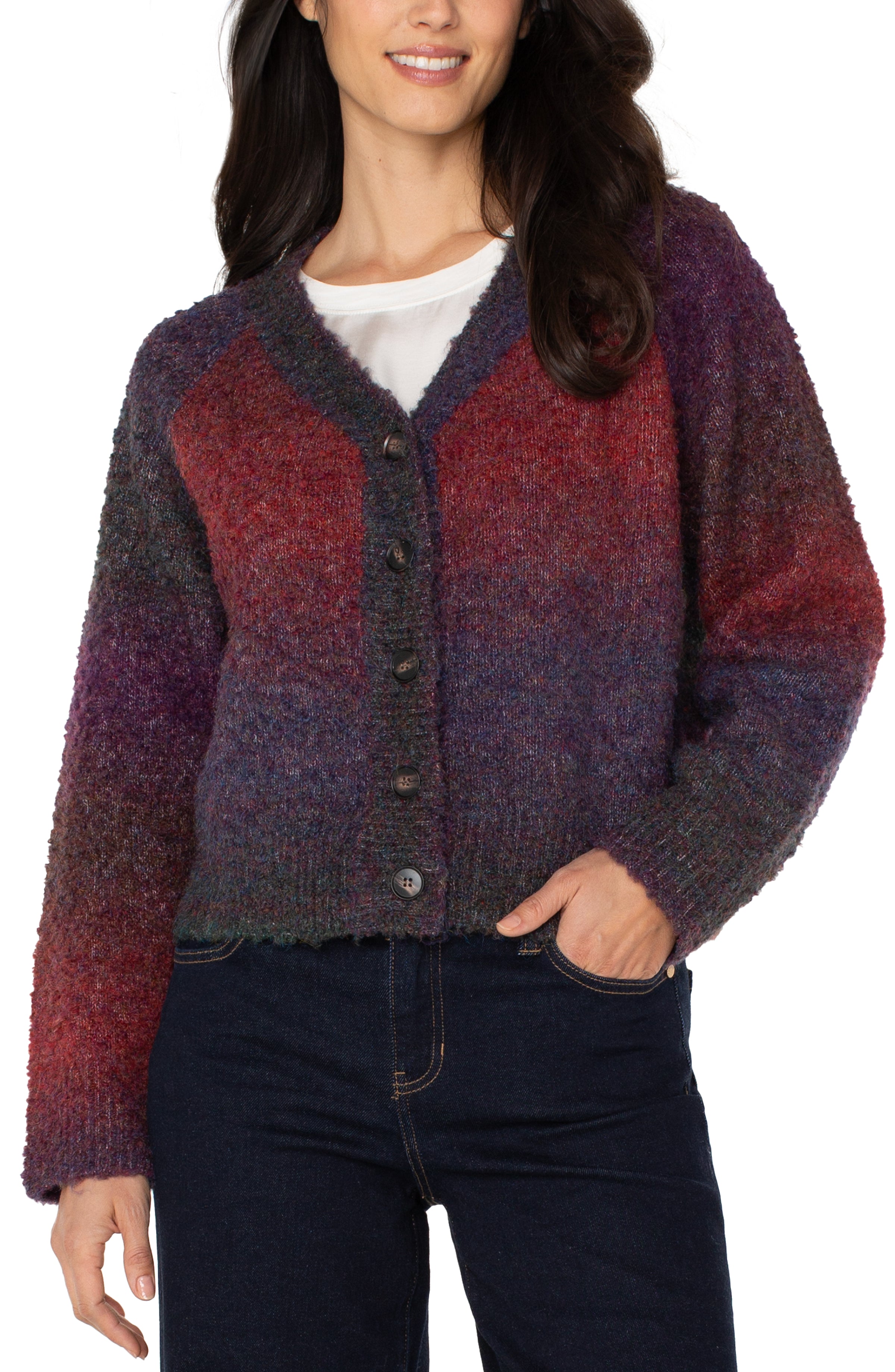 LPLA Burgundy Ombre Ralan Cardigan