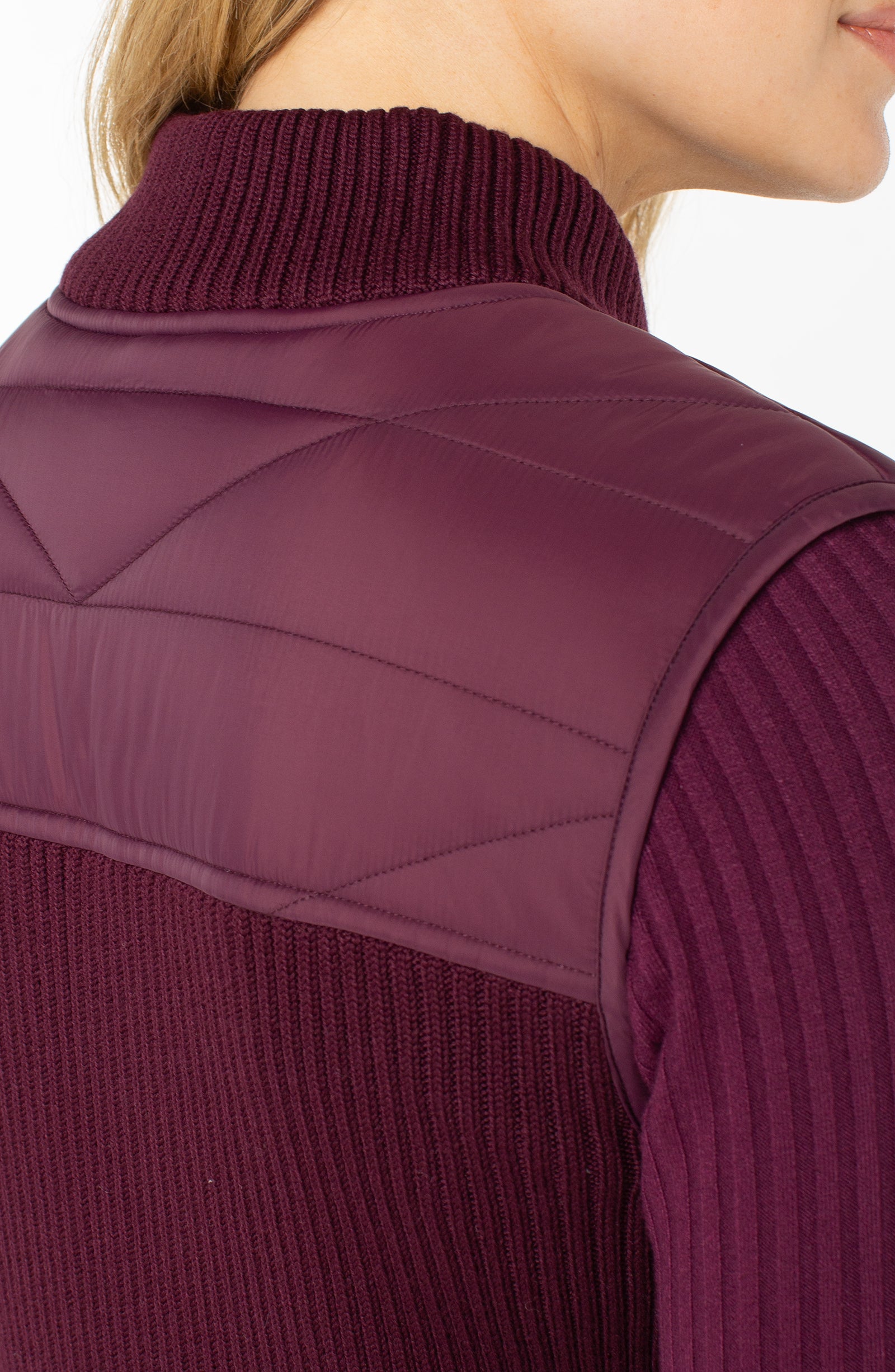 LPLA Wine Berry Quilted Vest