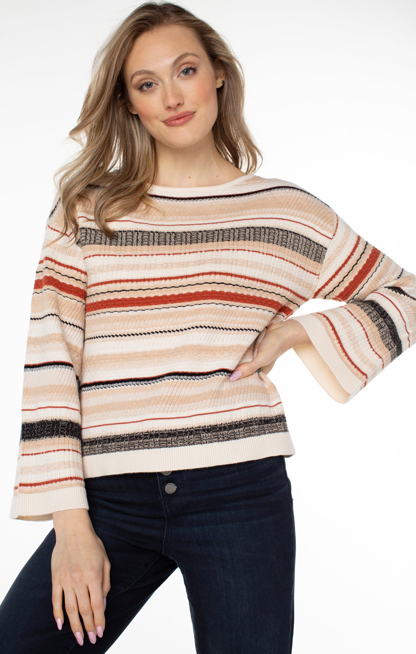 LPLA Boatneck Striped Sweater. XLARGE