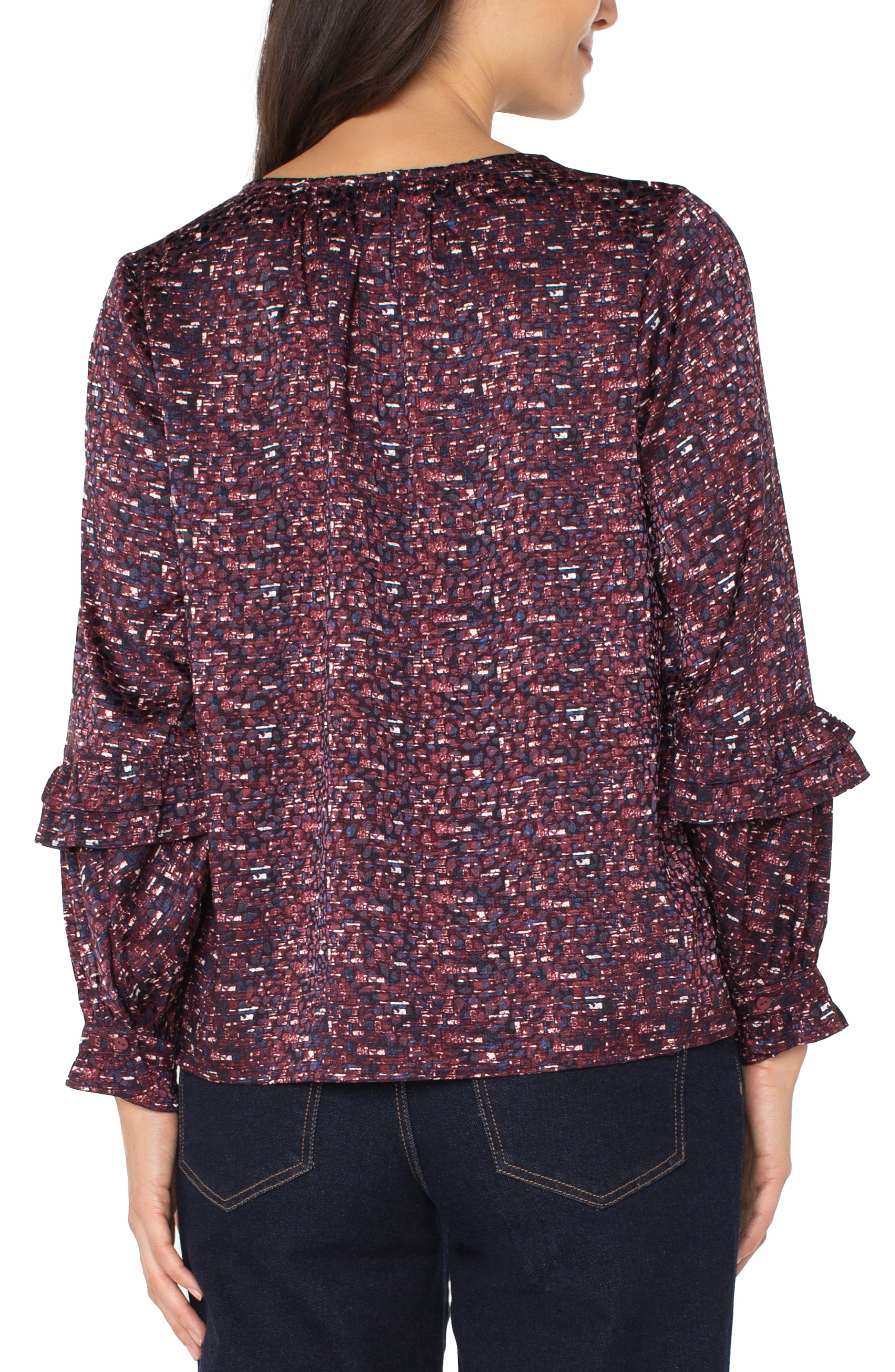 LPLA Burgundy Renaissance Sleeve Blouse