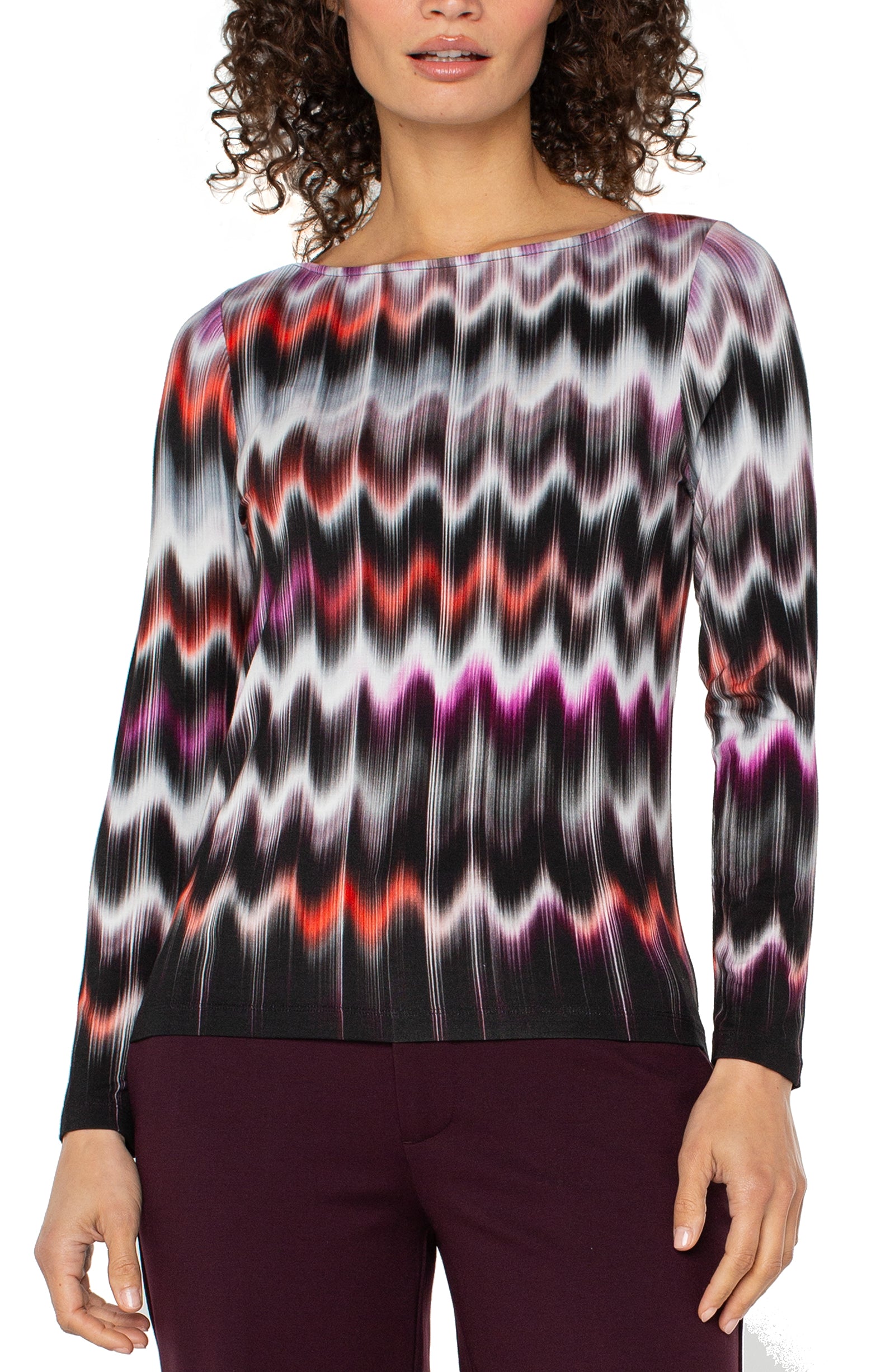 LPLA Mulit Color Boat Neck Knit Top