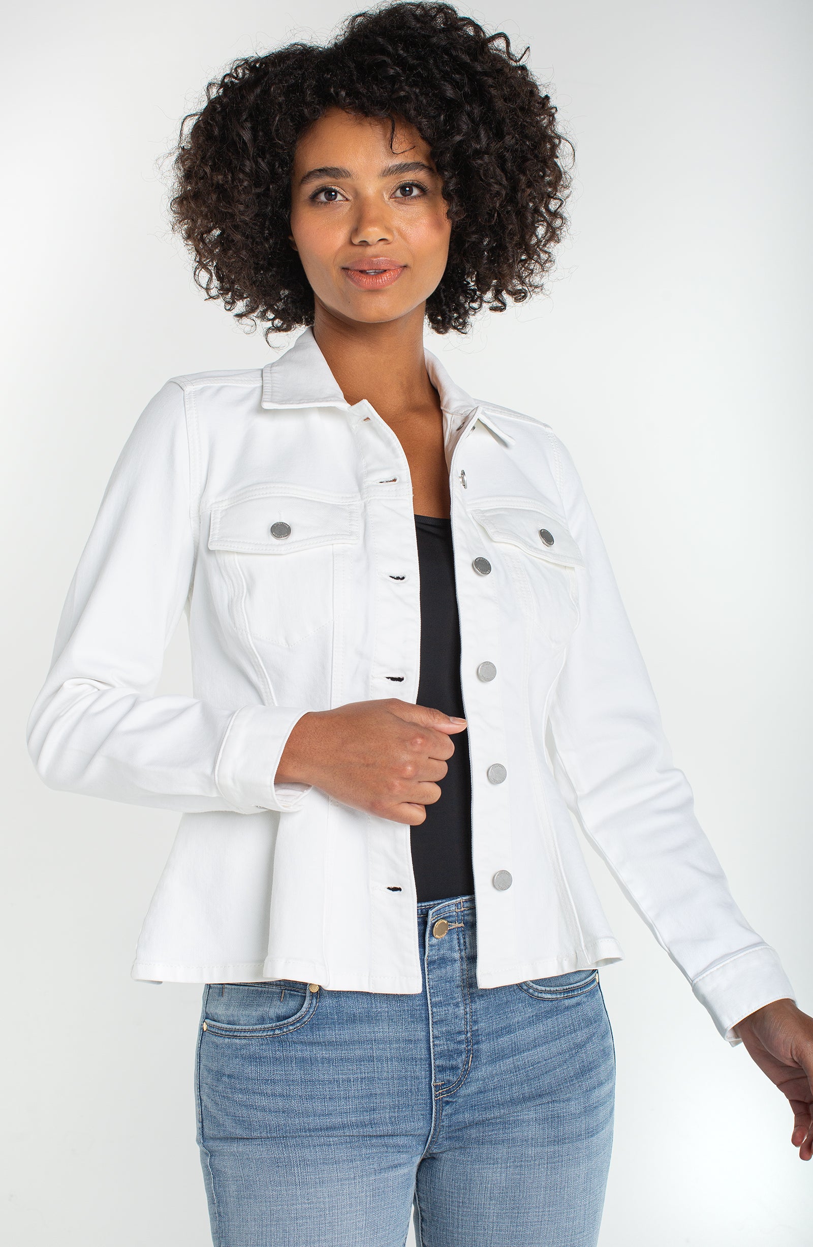 LPLA White Fit & Flare Denim Jacket