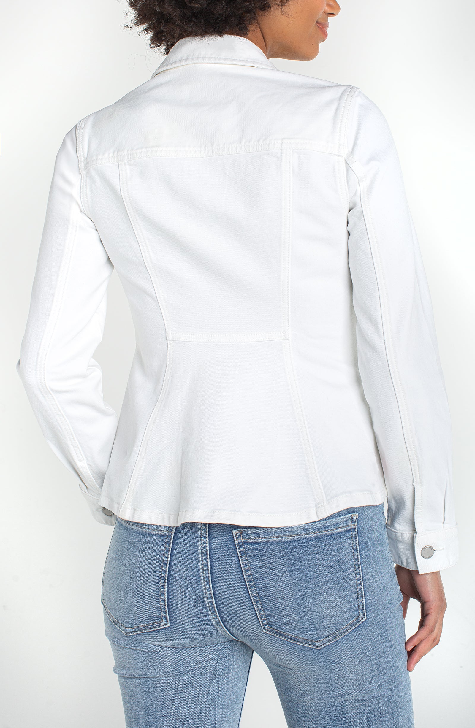 LPLA White Fit & Flare Denim Jacket