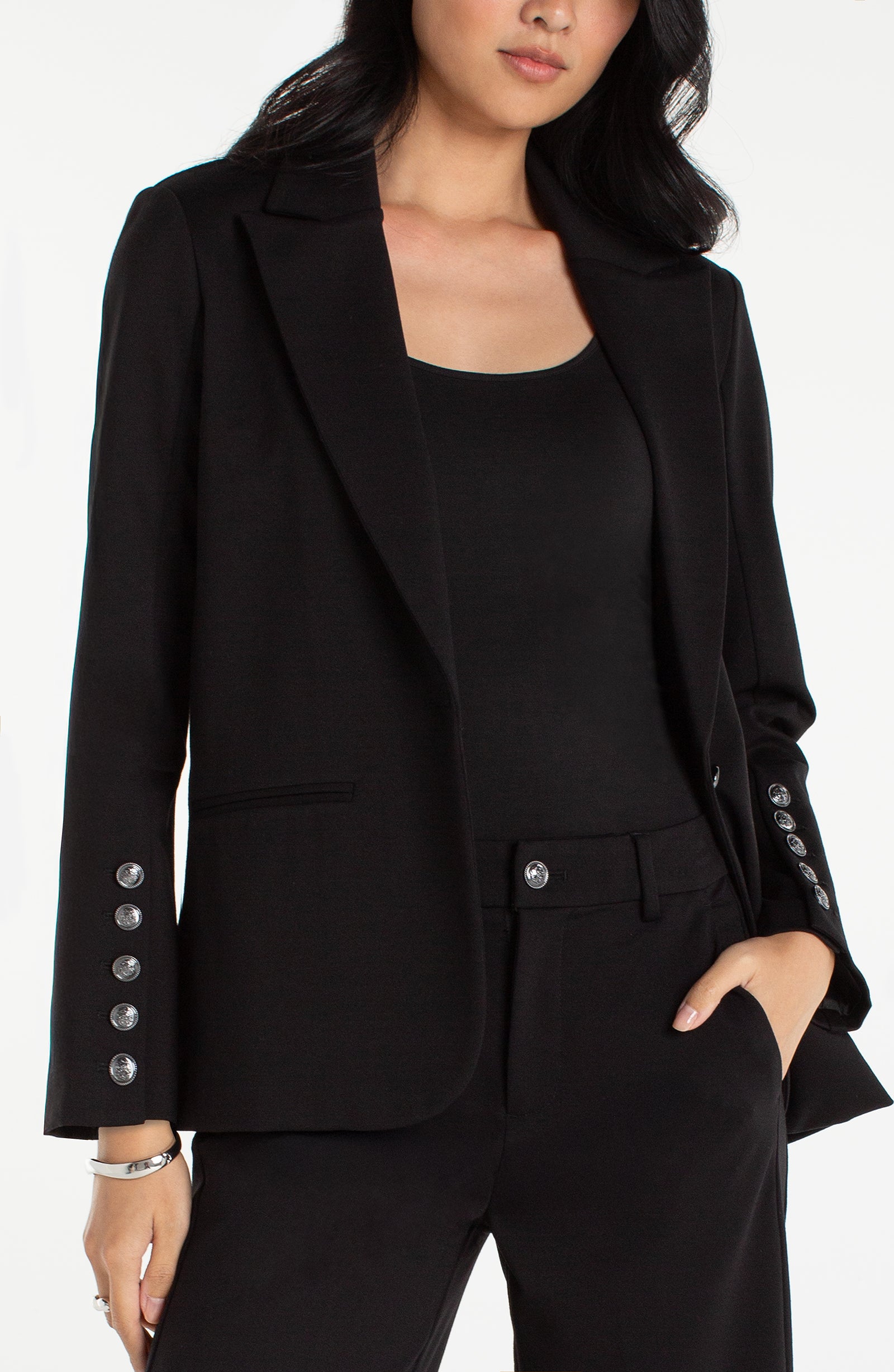 LPLA Ponte Blazer with Button Detail