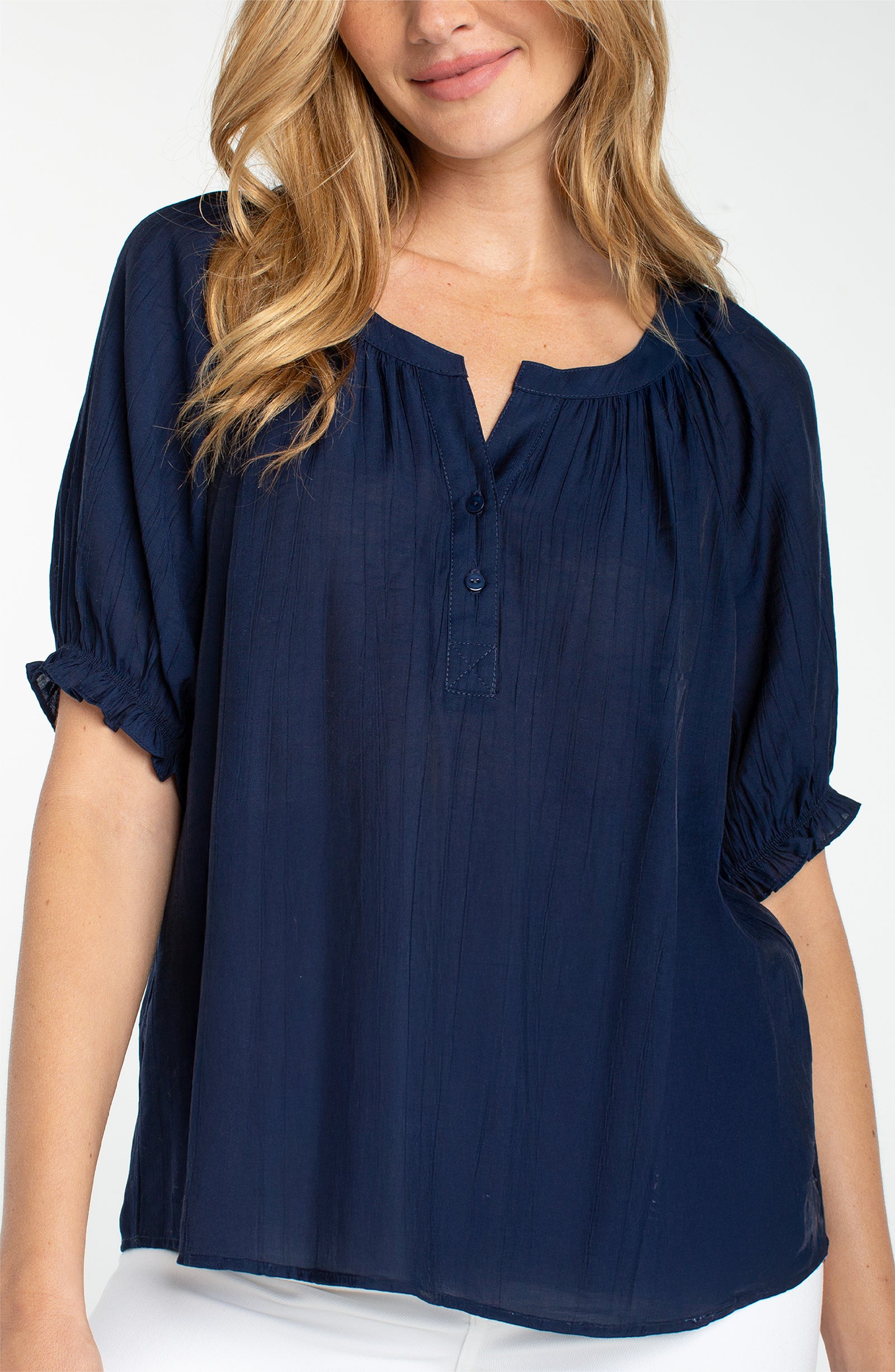 LPLA Navy Woven Blouse