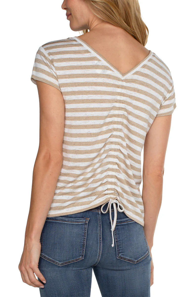 LPLA Cream/Tan Stripe Crew