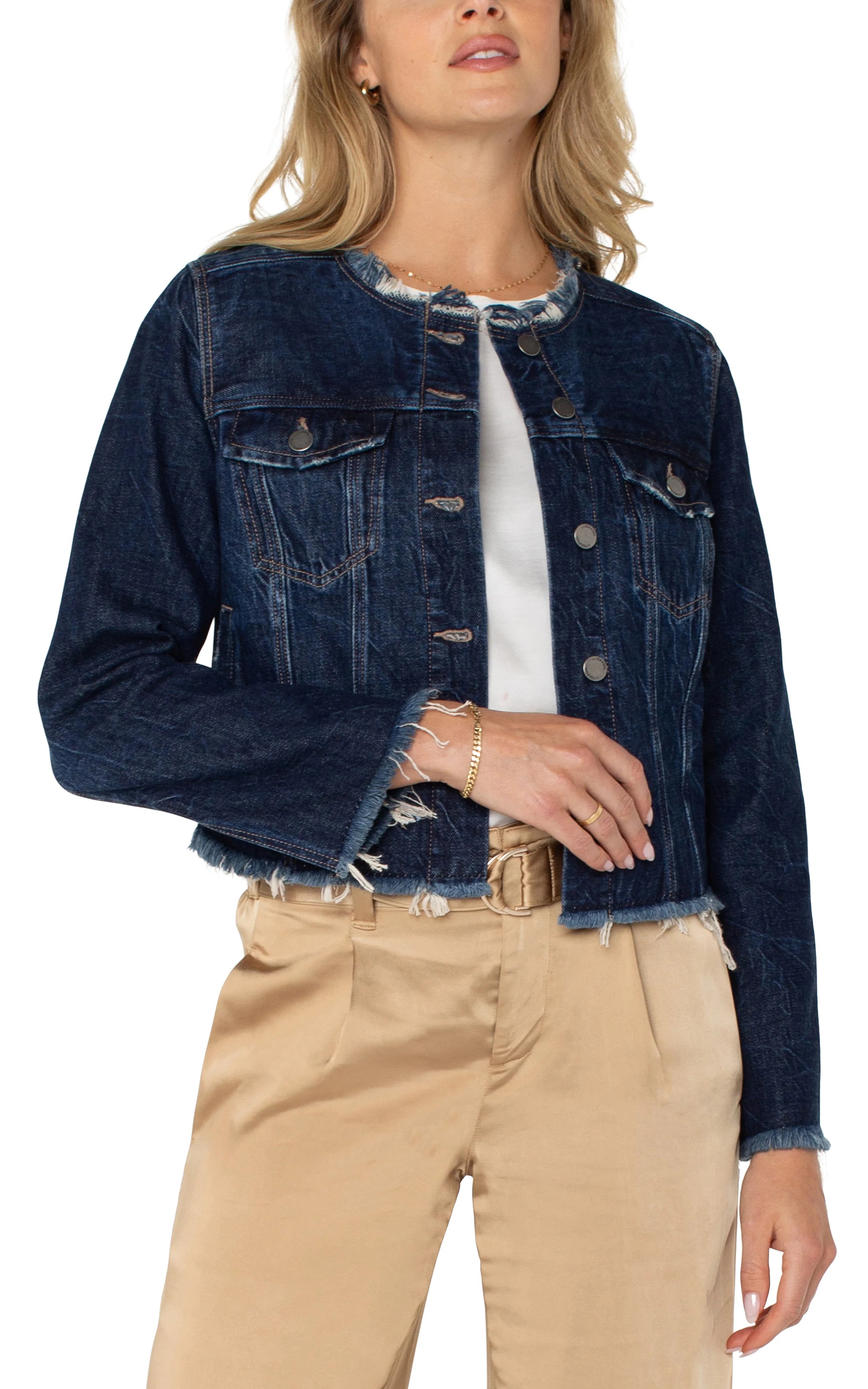 LPLA Classic Jean Jacket with Fray Hem