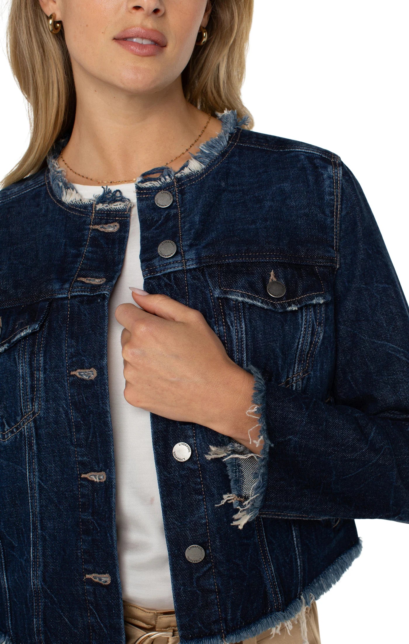 LPLA Classic Jean Jacket with Fray Hem