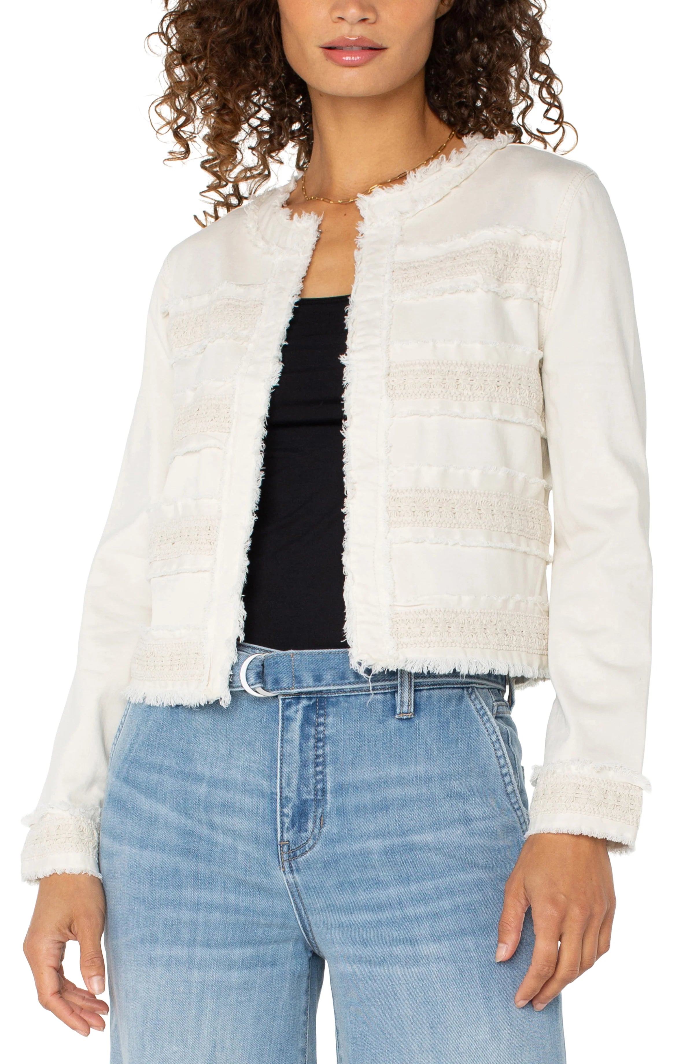 LPLA Fray & Lace Jacket in bone