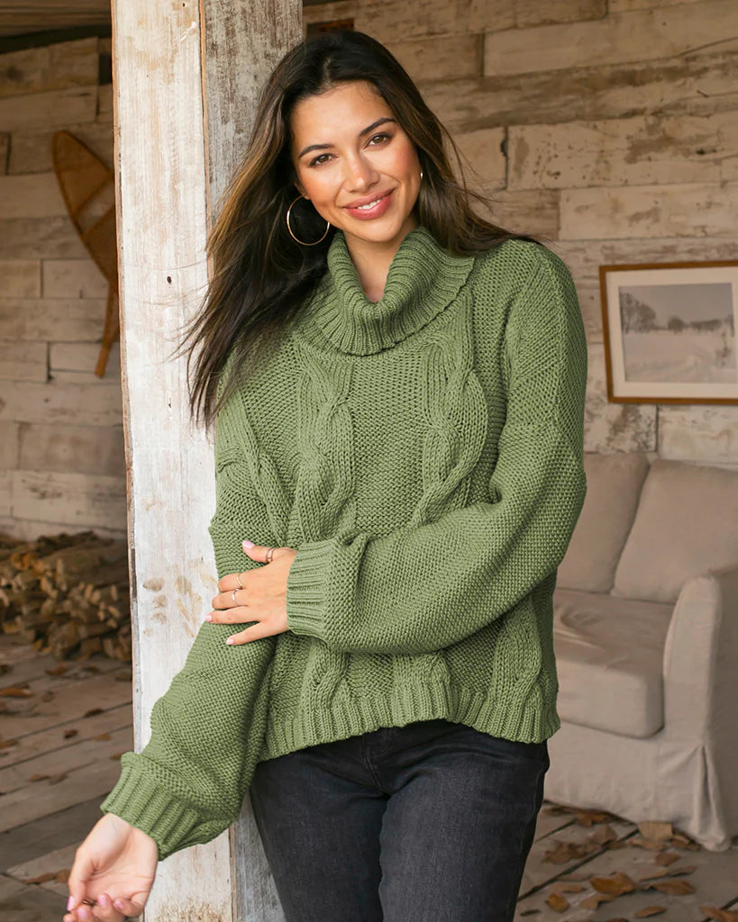 WOODEN SHIPS Cider House Cropped Turtleneck Sweater