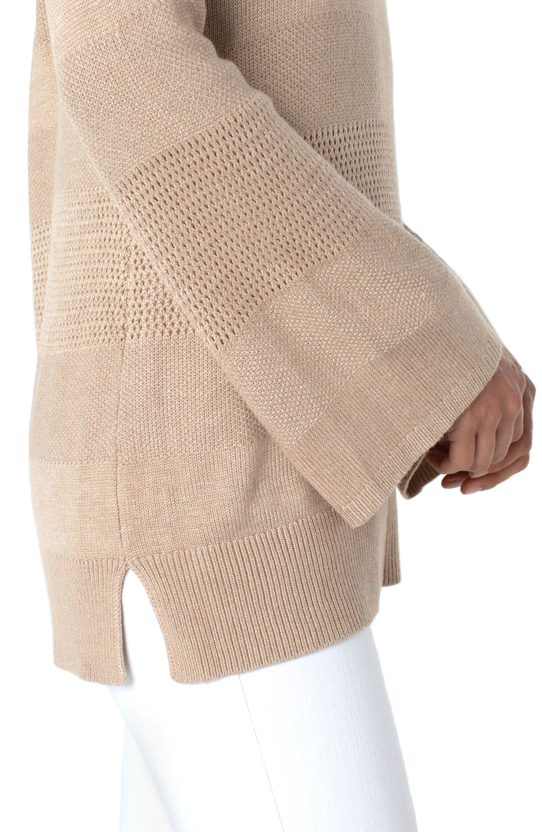 LVRP Texture Blocked Raglan Sweater