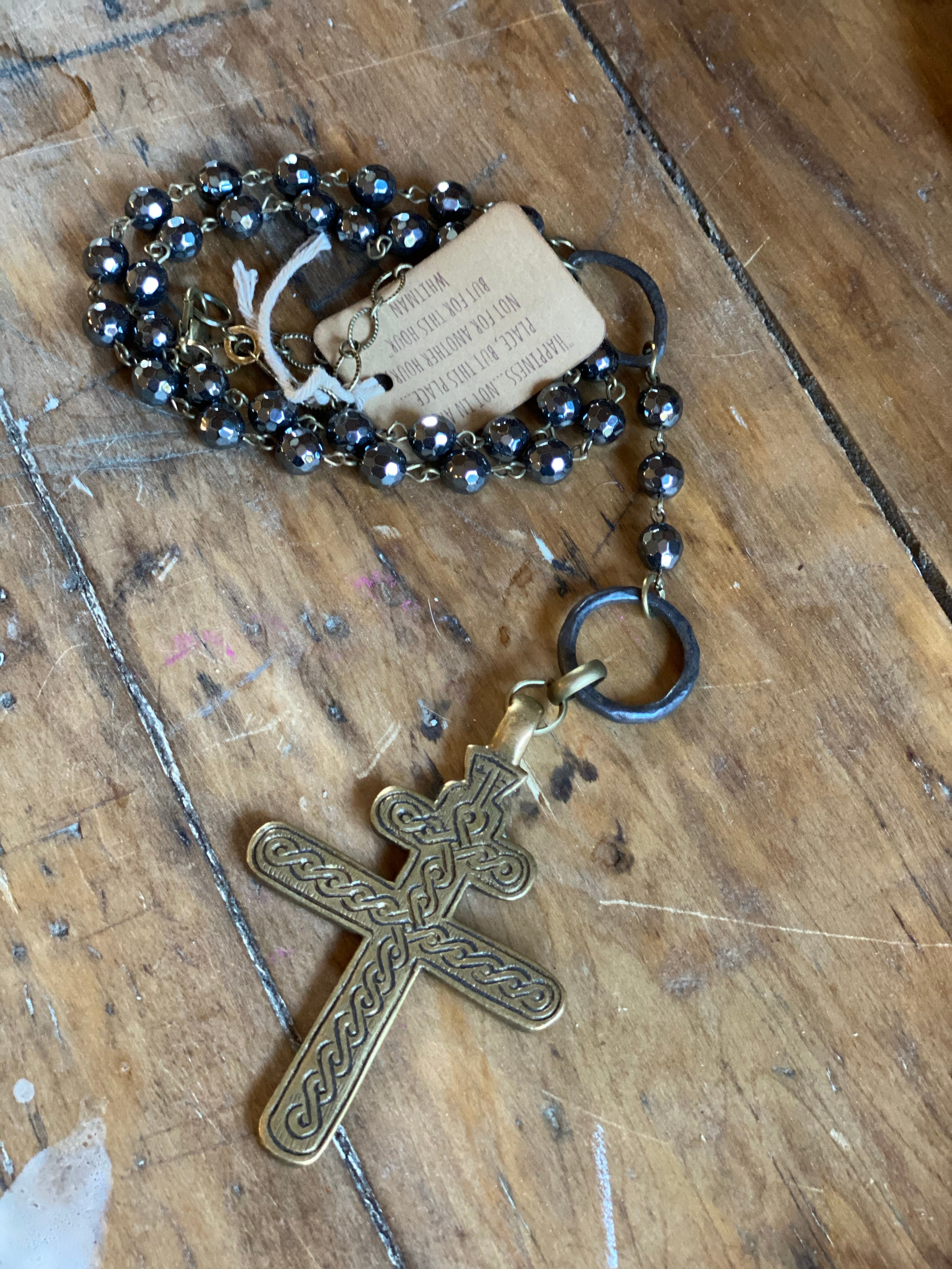 Funky Y style necklace with  cross