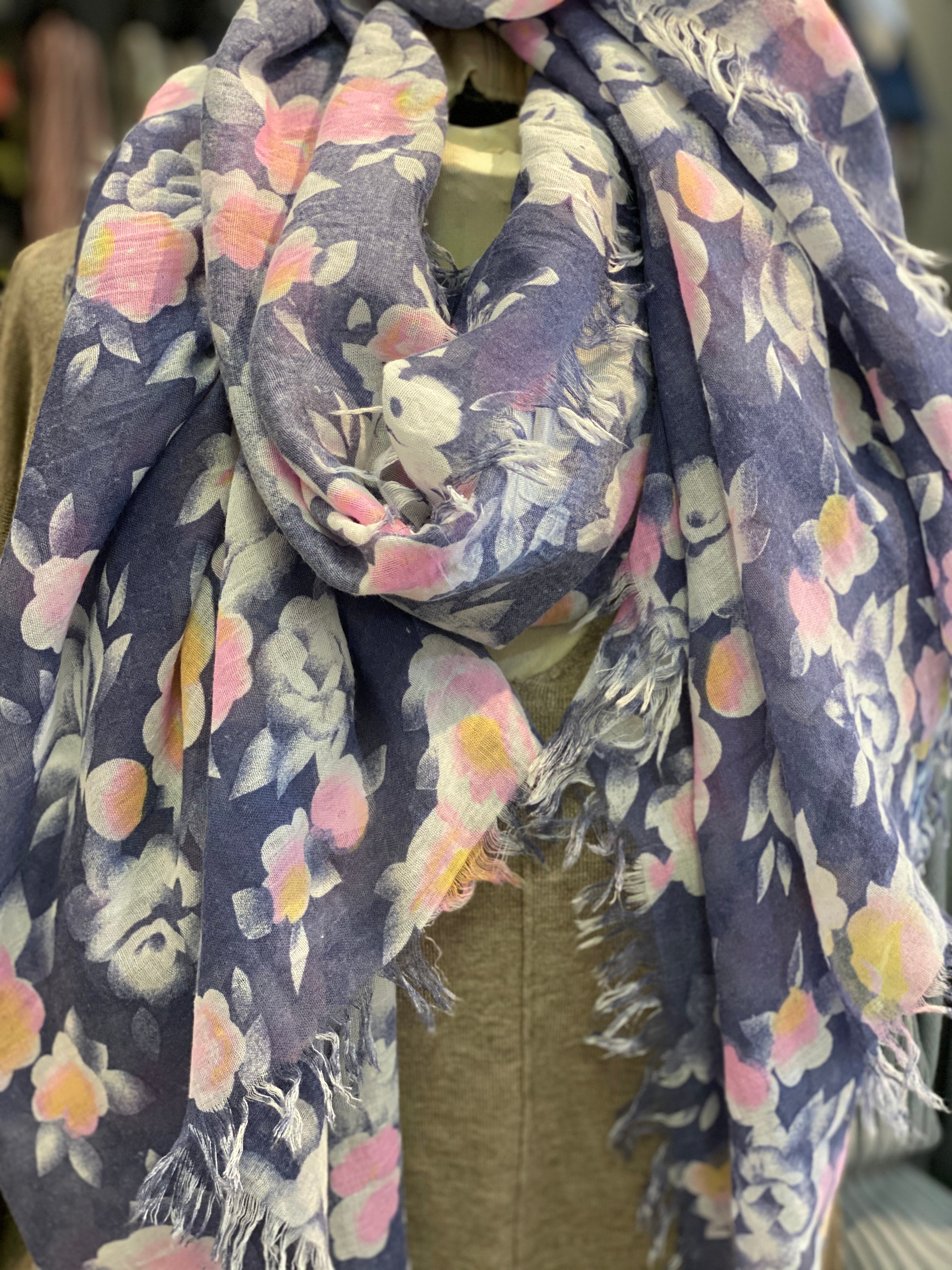 JC Floral cotton scarf